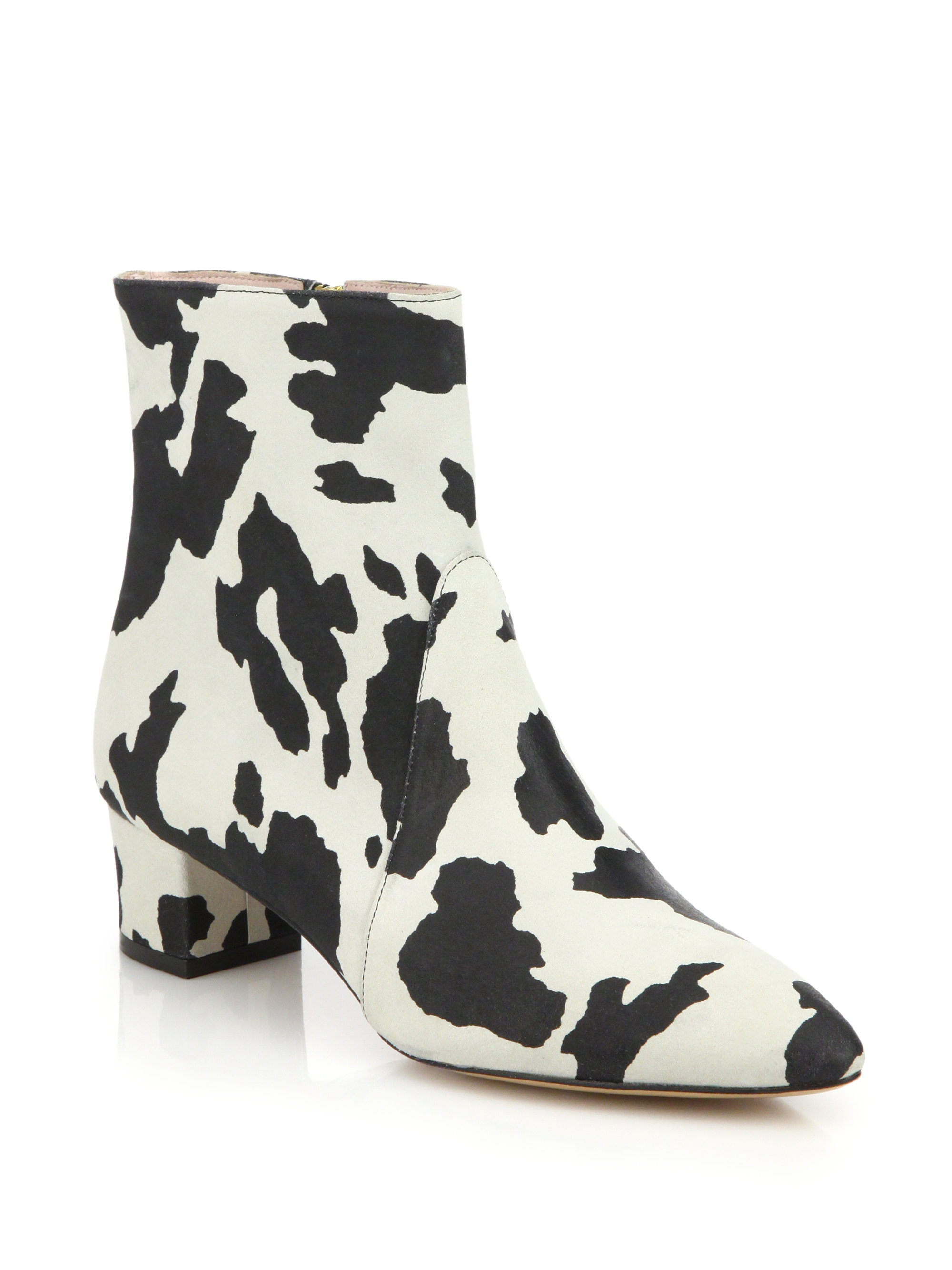 cow print thigh high boots