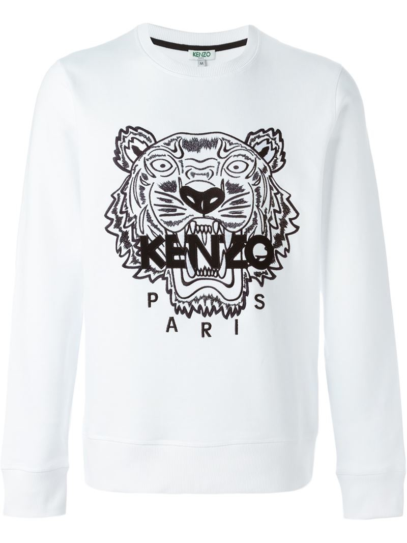 KENZO Cotton Vitkac Exclusive 'tiger' Sweatshirt in White for Men - Lyst