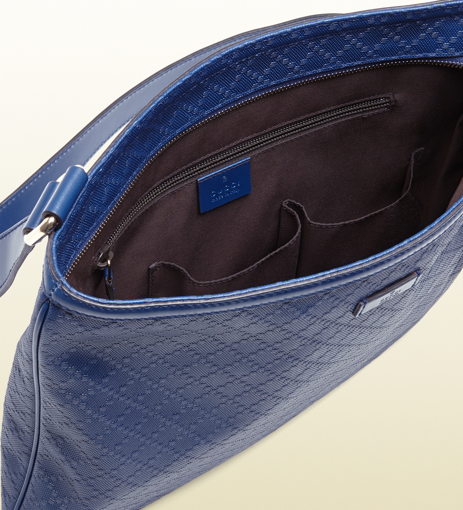 Gucci Bright Diamante Leather Messenger Bag in Blue for Men Lyst