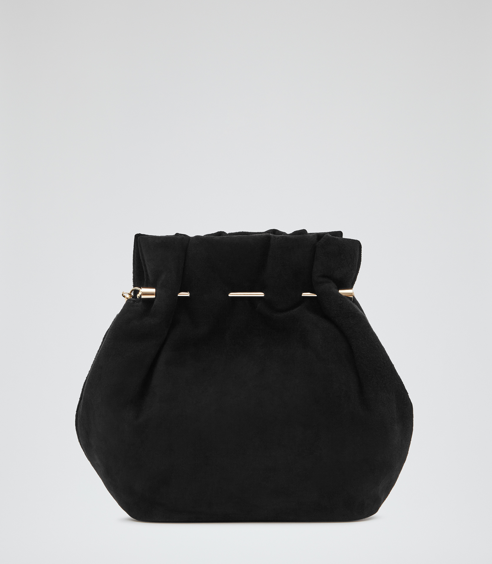 black suede evening purse