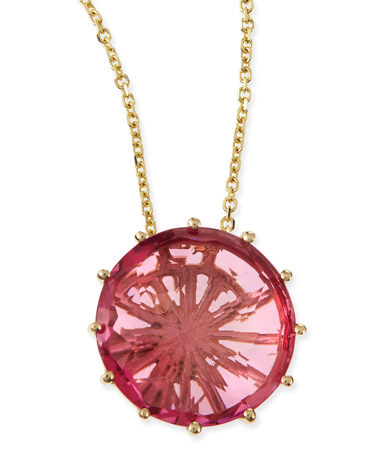 Kalan By Suzanne Kalan 12Mm Round Pink Topaz Pendant Necklace in Red ...
