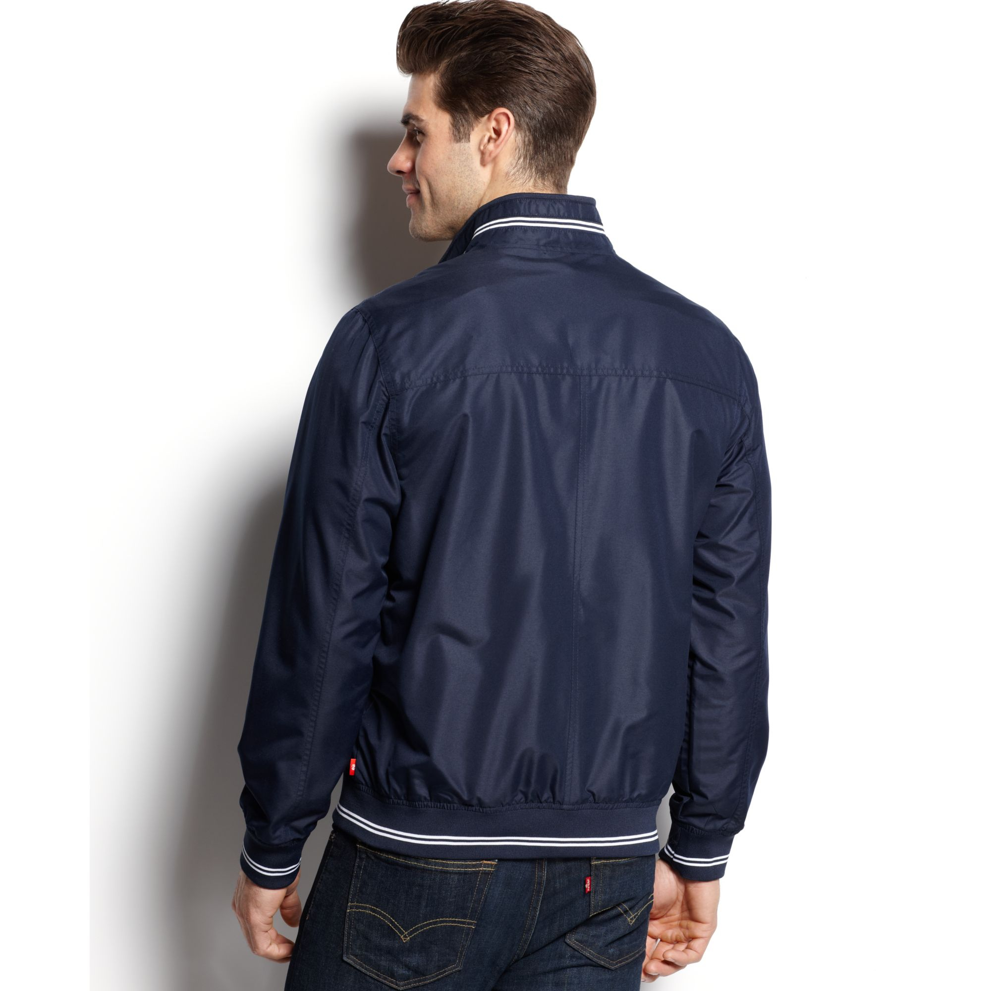 Izod Knit Collar Golf Jacket in Navy (Blue) for Men Lyst