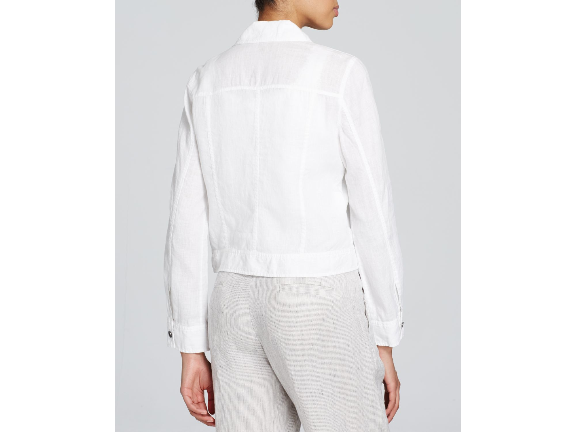 White linen jean jacket Clearance