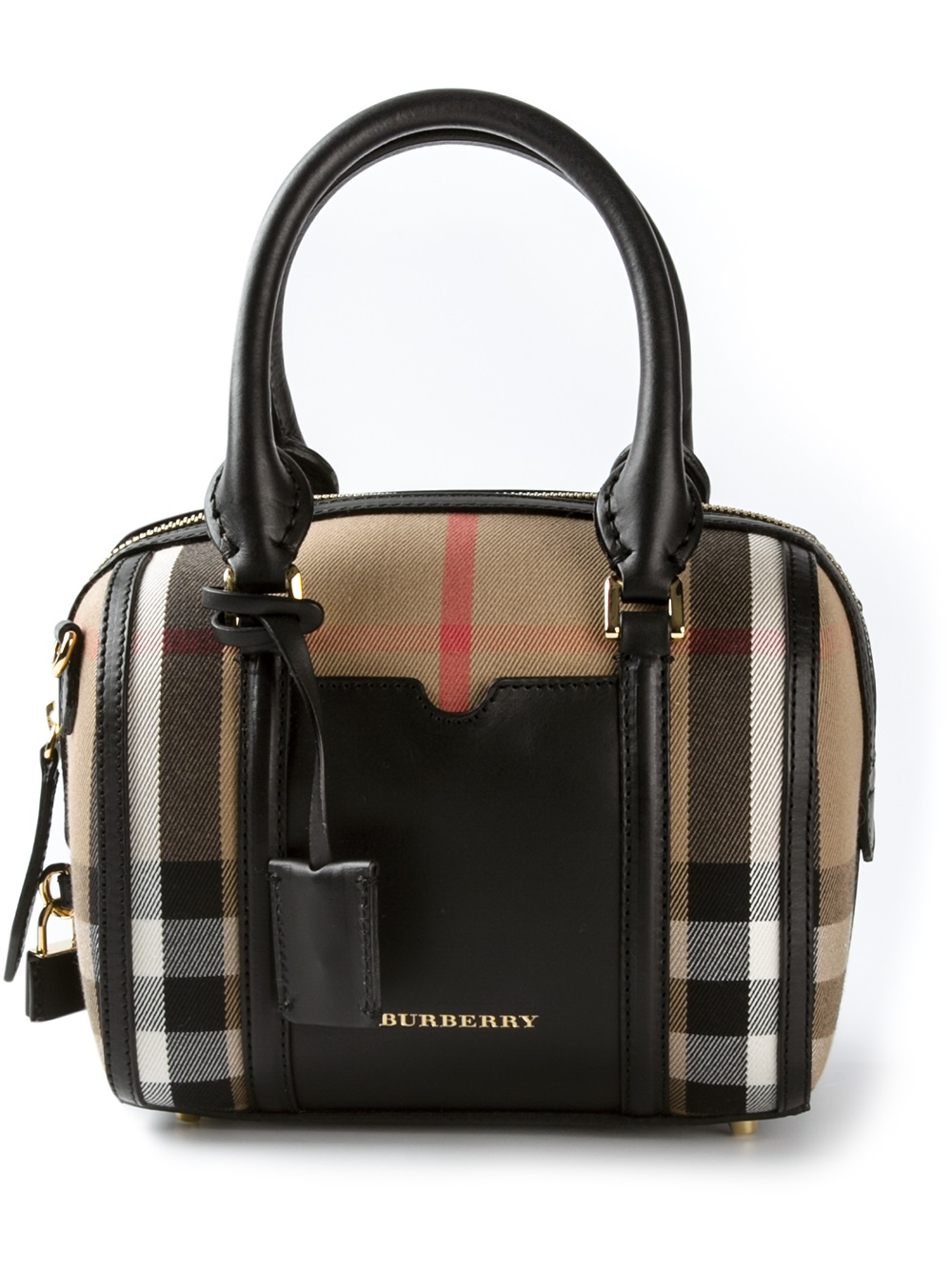 Burberry Sartorial House Check Mini Bowling Bag in Brown - Lyst