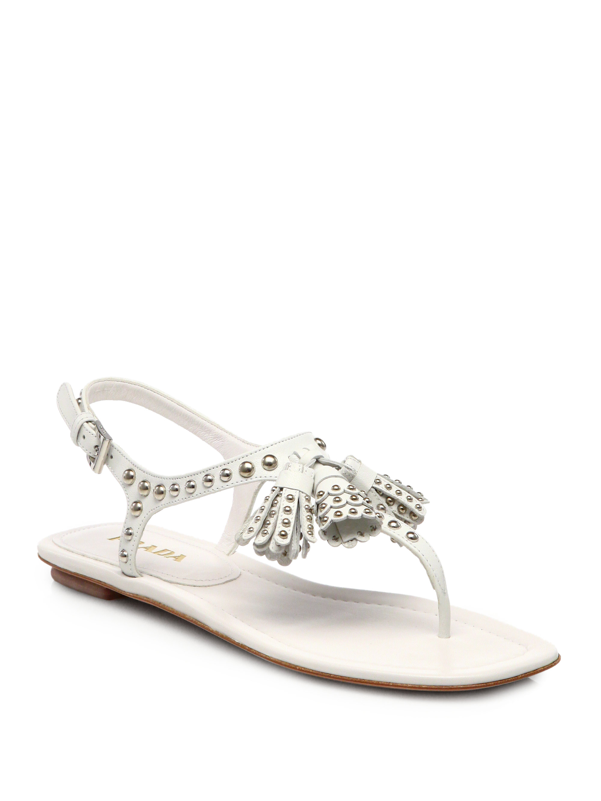 prada studded leather sandals