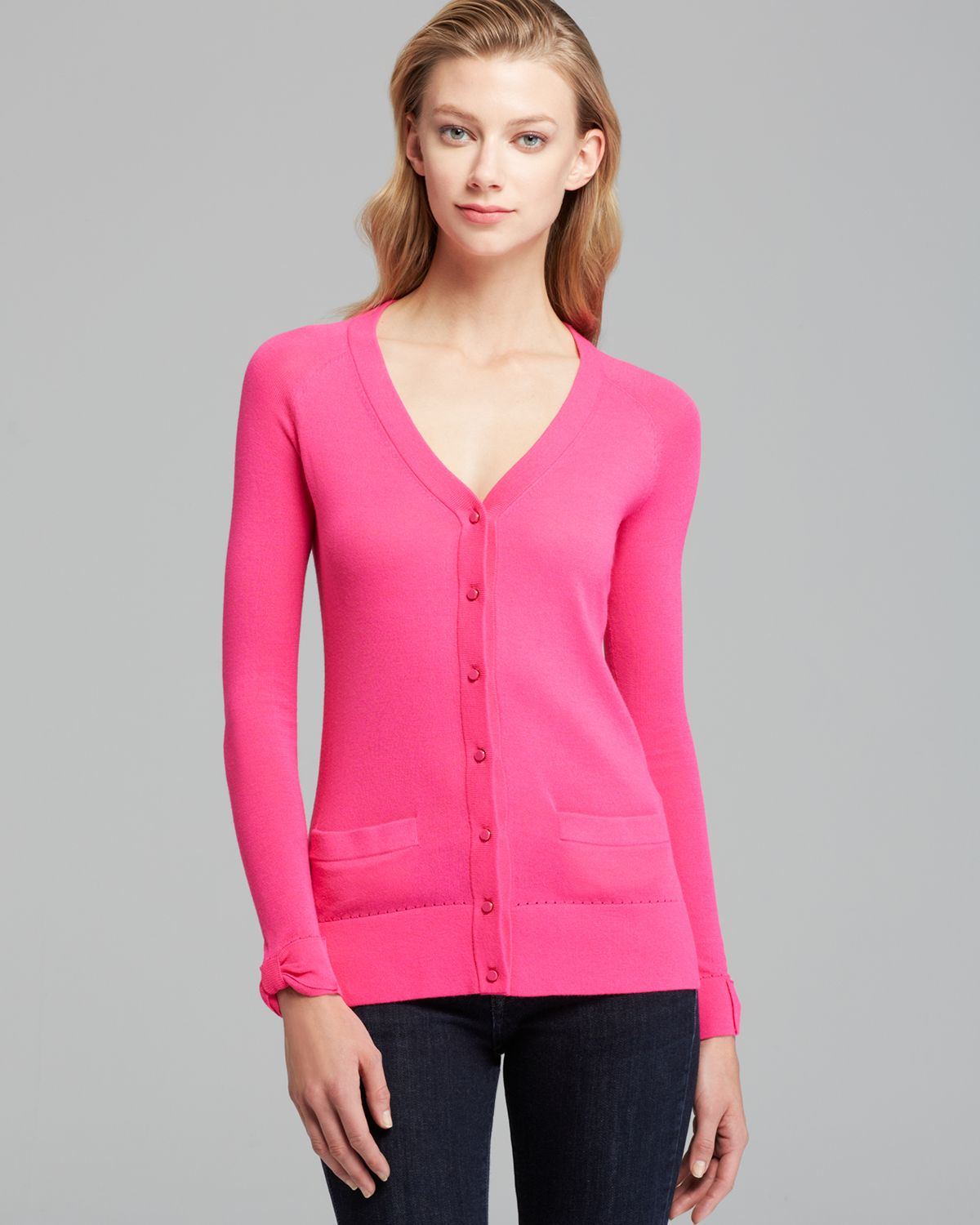 Kate Spade Cary Cardigan in Pink (Bougainvillea) | Lyst