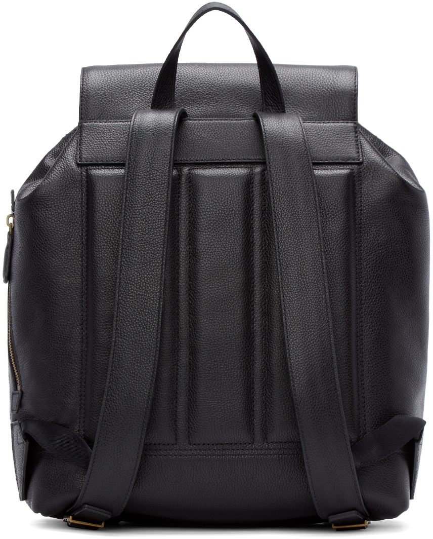 Burberry Black Leather Brookdale Backpack for Men - Lyst