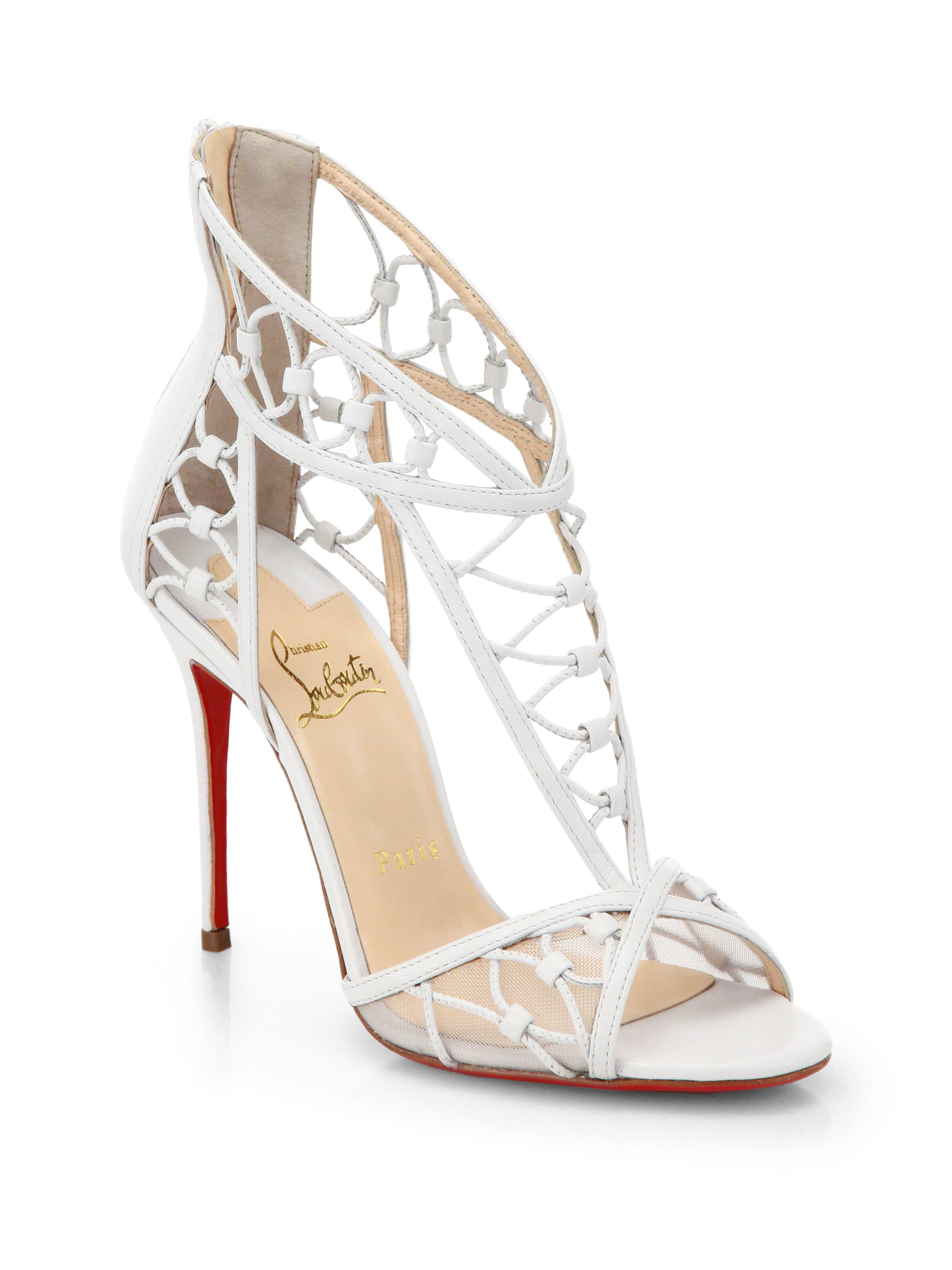 christian louboutin sandals white