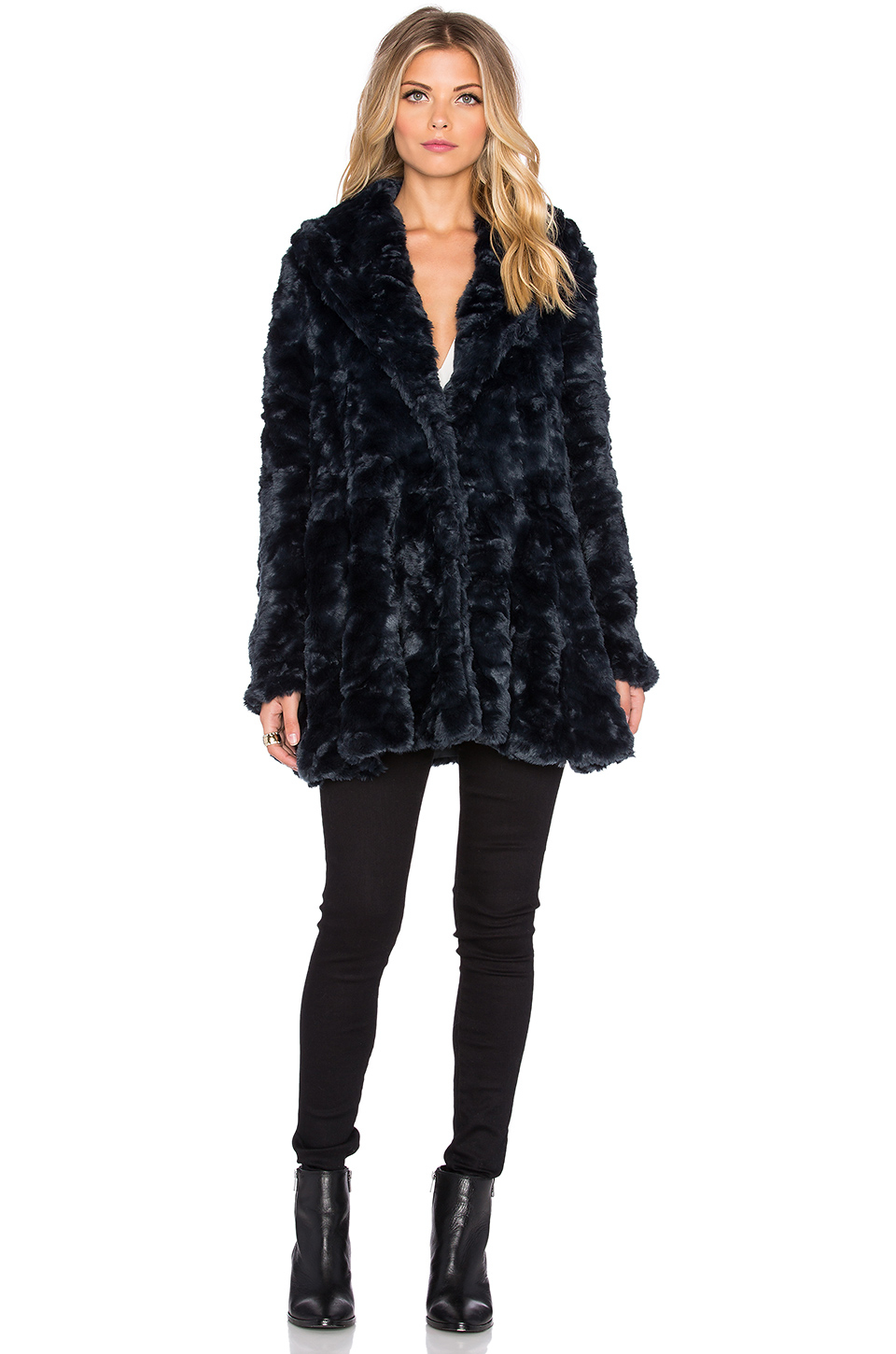 Lyst Free People Swingy Faux Fur Coat in Blue Lyst Free People Swingy Faux Fur Coat in Blue