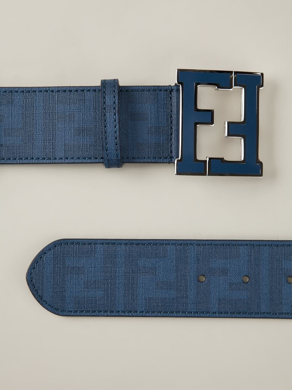 Fendi Ff Logo Buckle Belt in Blue for Men | Lyst