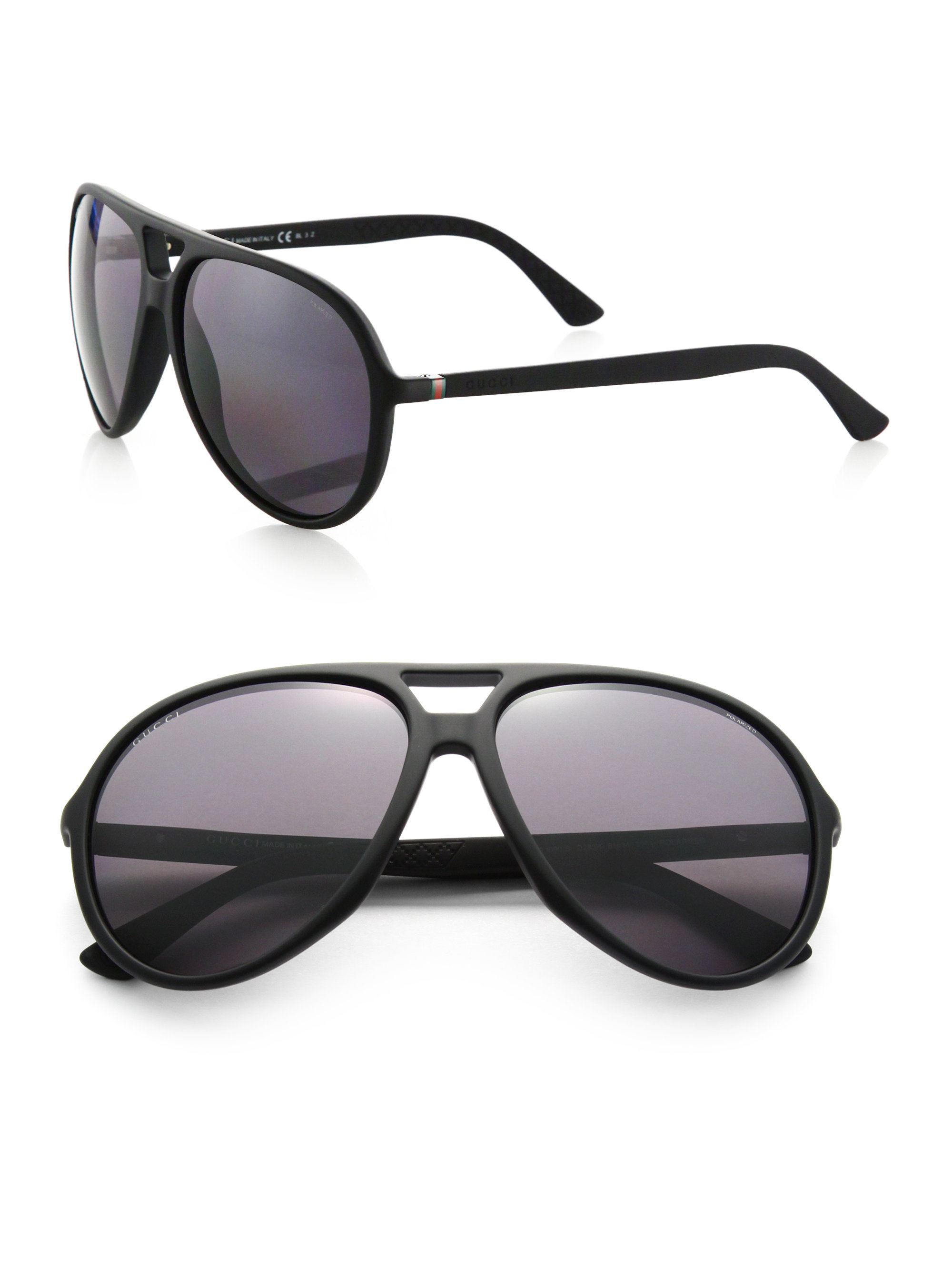 Gucci 61mm Aviator Sunglasses in Black | Lyst