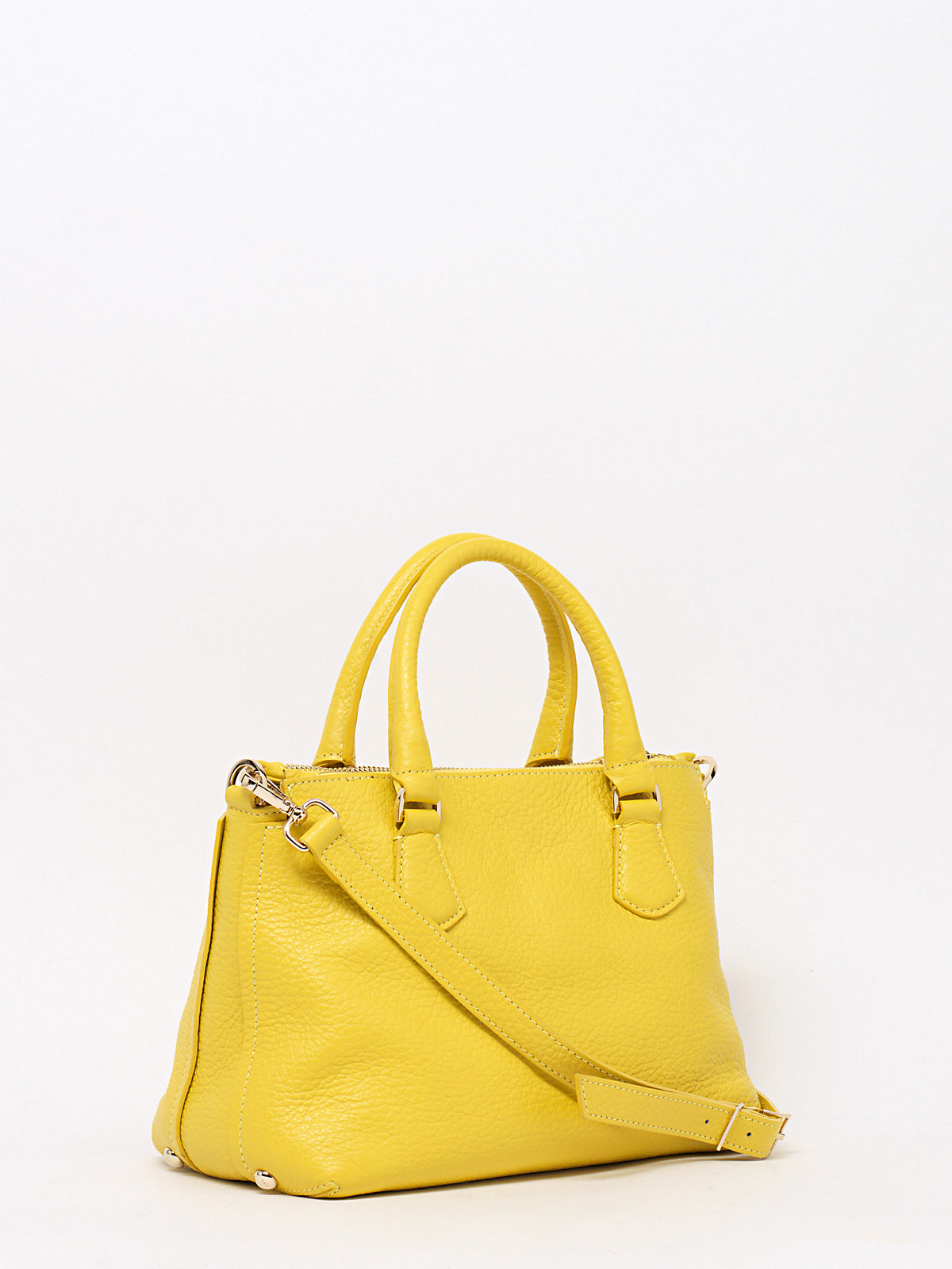 Patrizia pepe Leather Handbag With Shoulder Strap in Yellow (Light