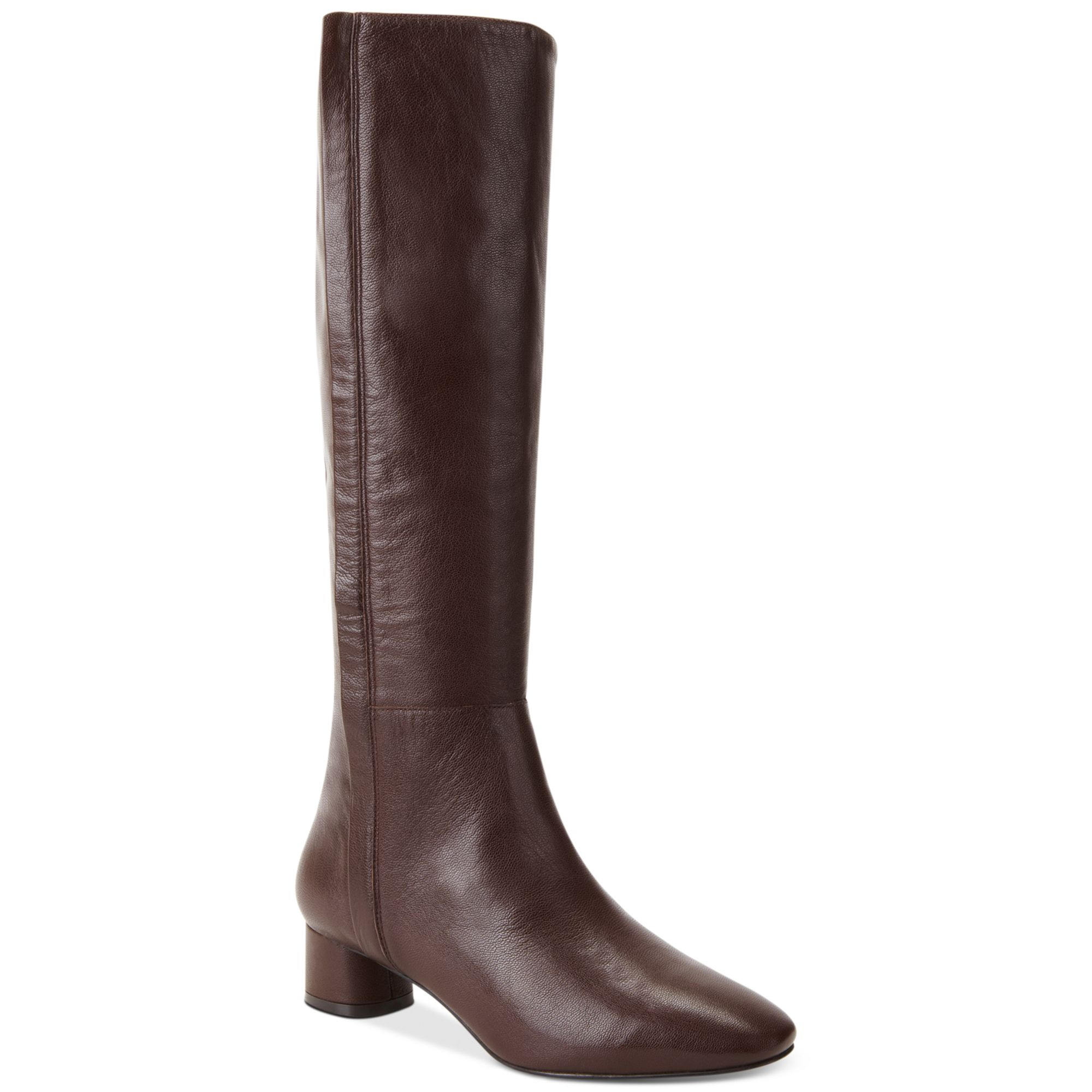 tall black boots with brown heel