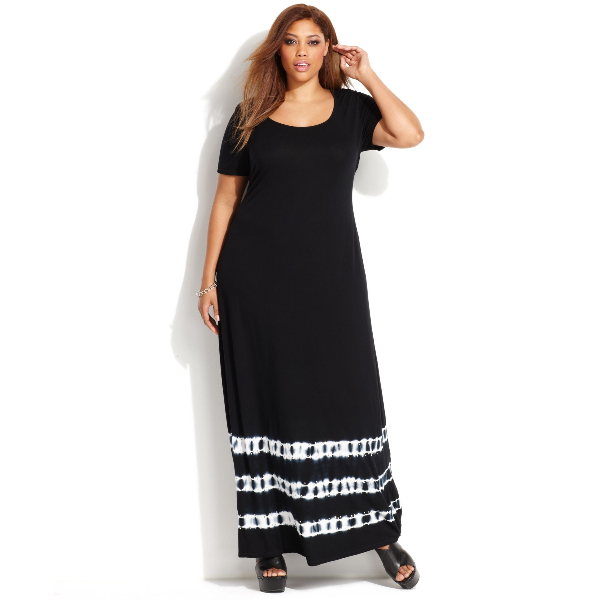 INC International Concepts Plus  Size  Tiedye Maxi Tshirt 