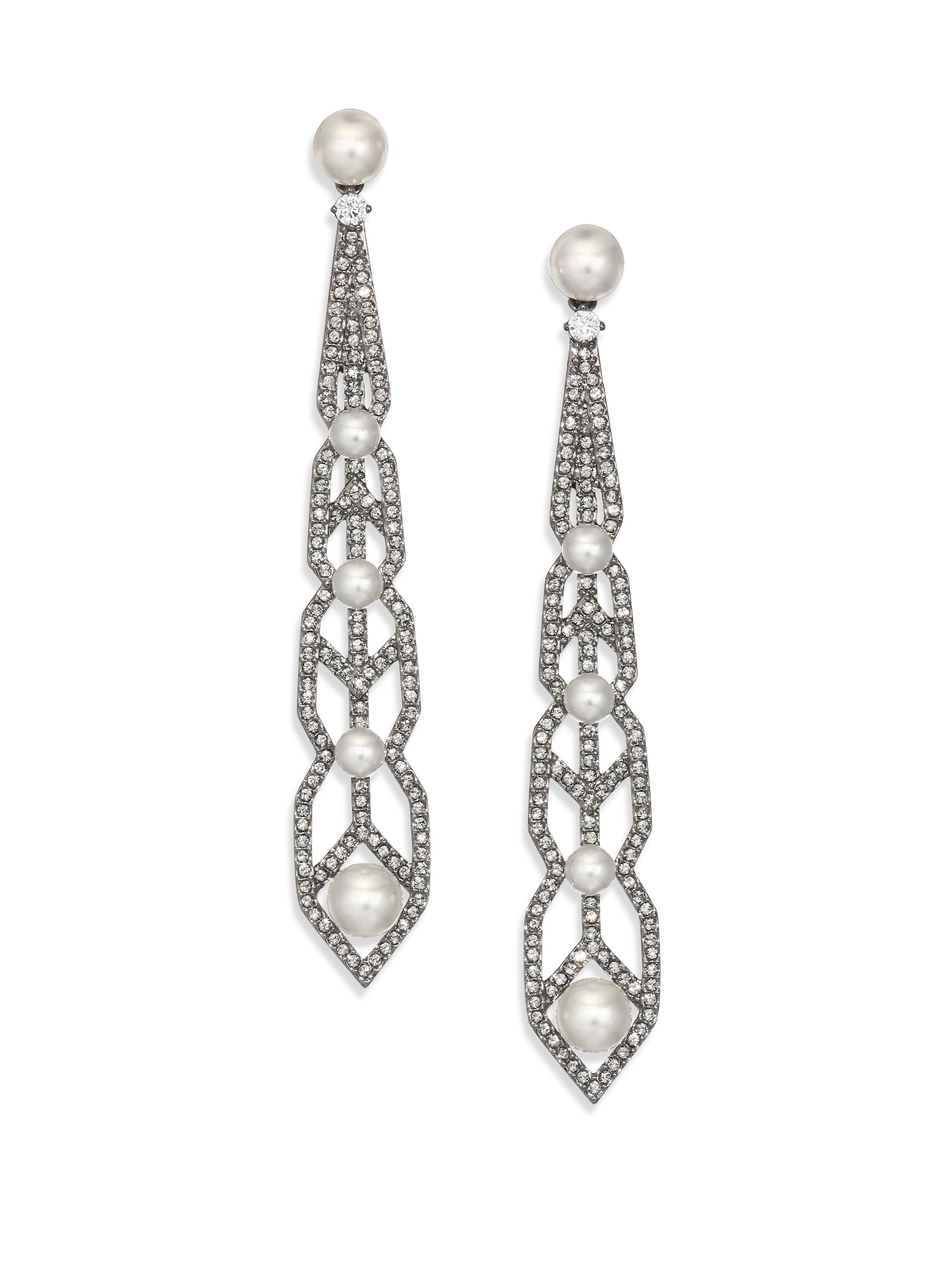 Adriana Orsini Crystal & Faux Pearl Drop Earrings in ...