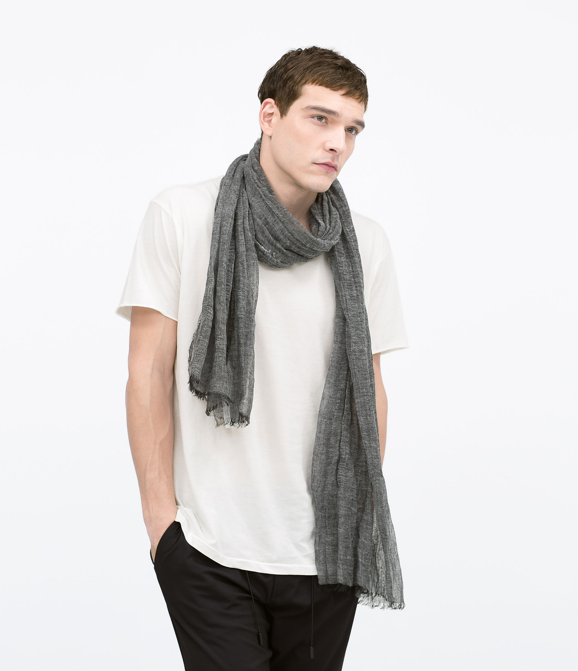 Zara Faded Scarf in Gray for Men (Dark grey) Lyst