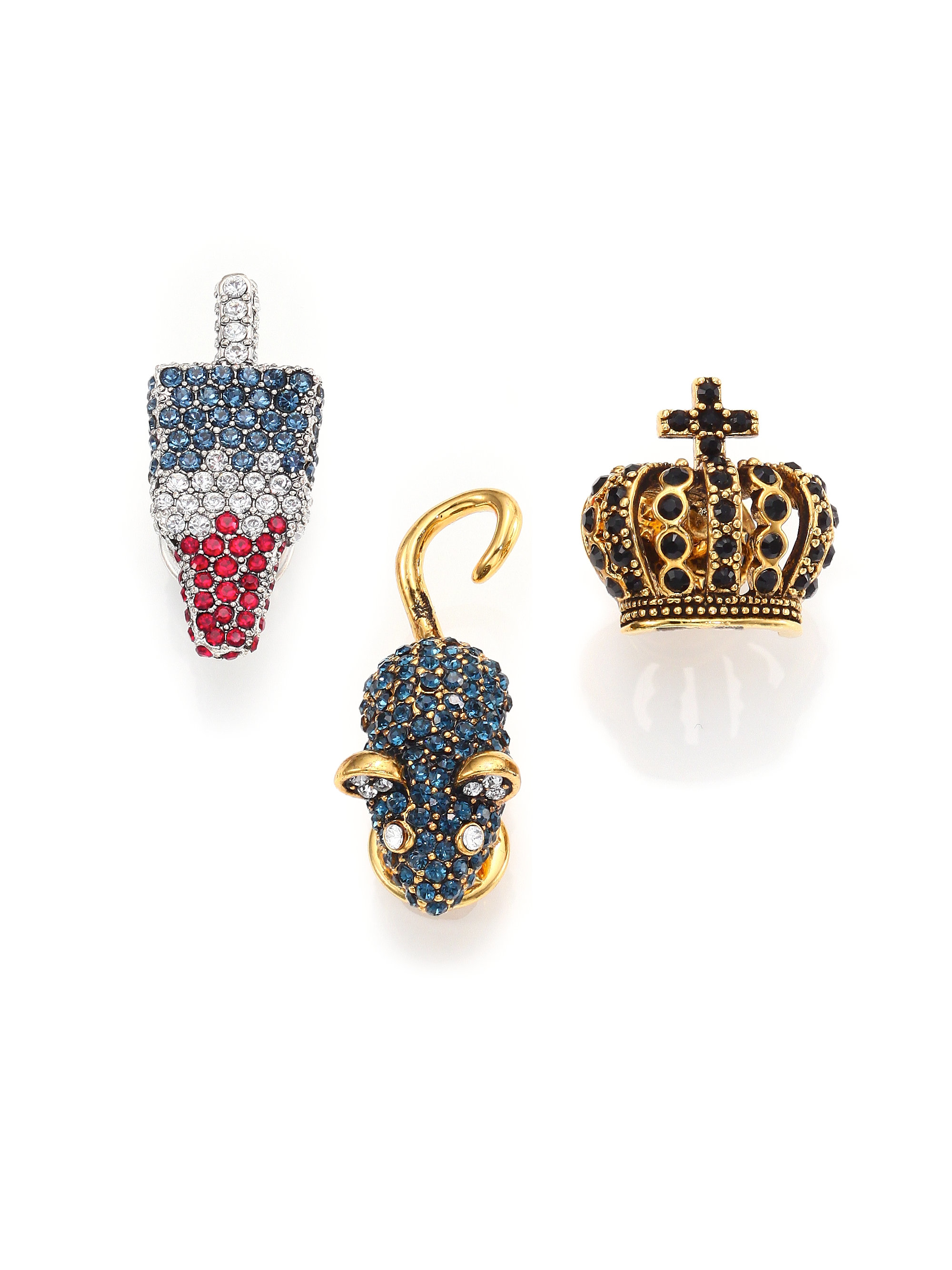 Marc Jacobs Charms Crystal Mouse Brooch Set - Lyst
