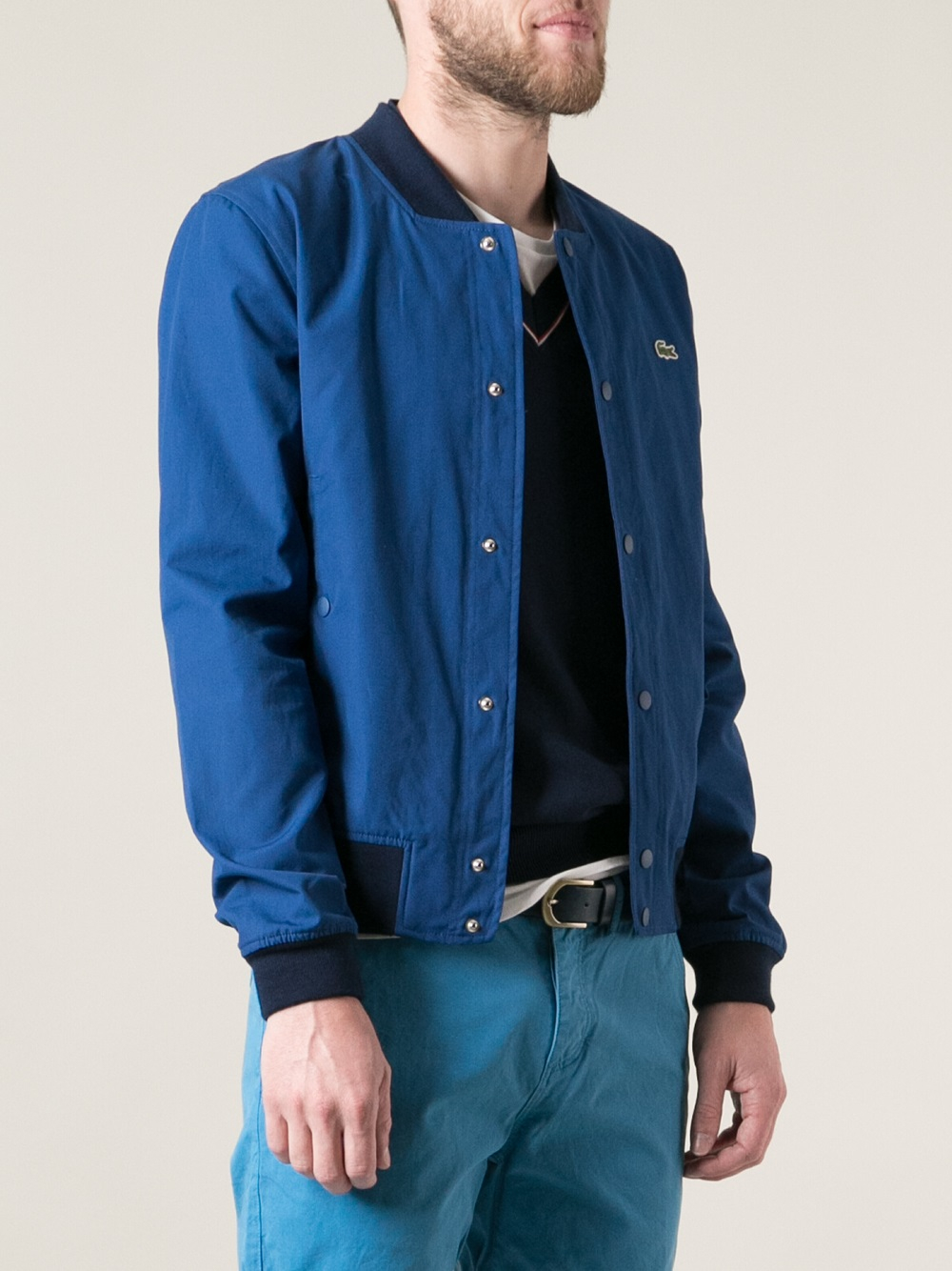 lacoste blue bomber jacket