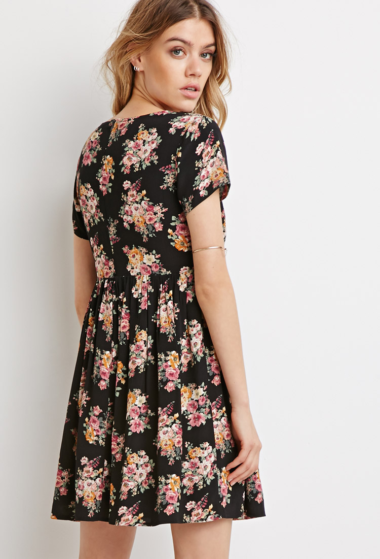 forever 21 black floral dress