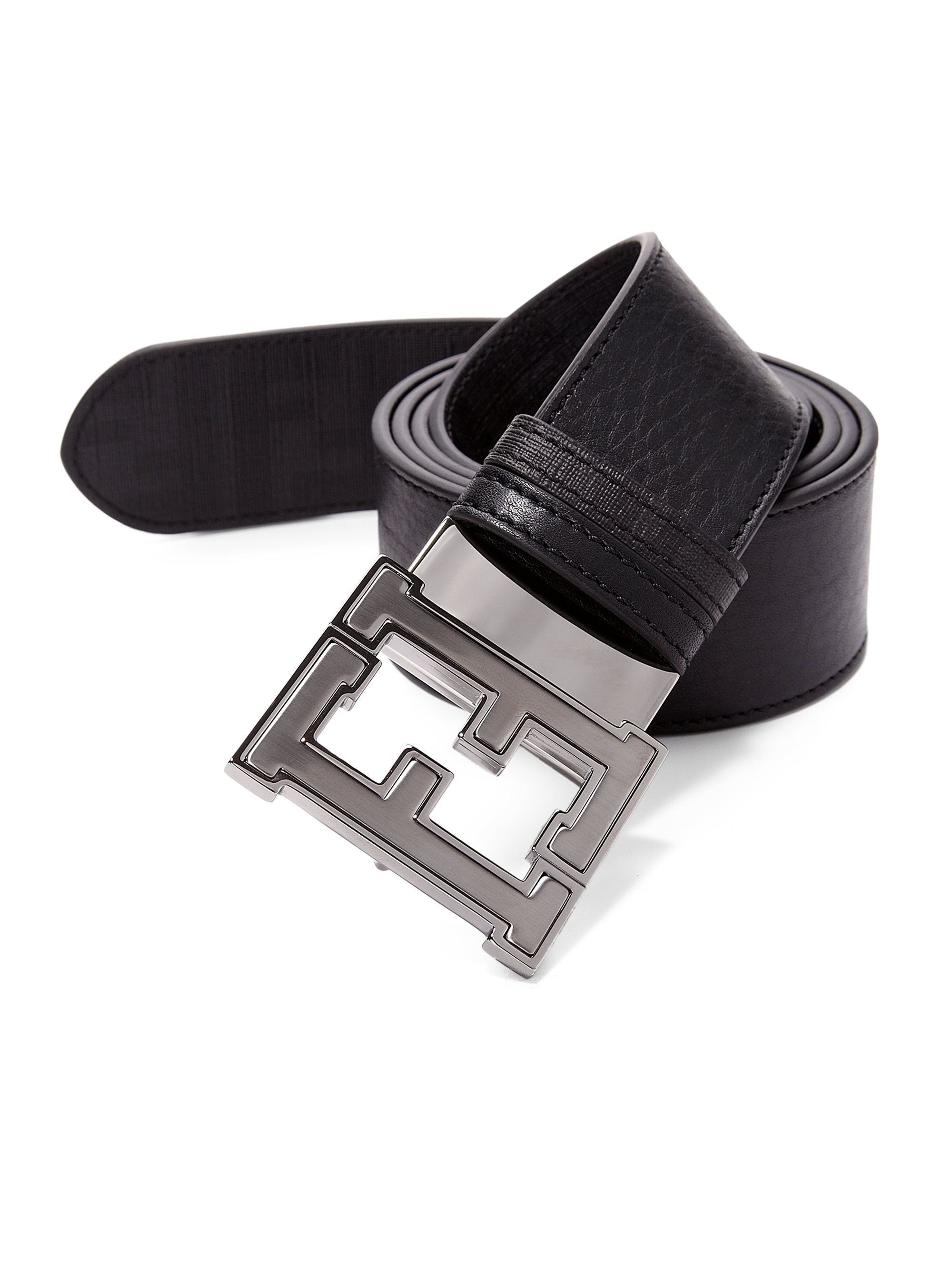 Fendi Colorado Zucca Reversible Leather Belt in Black for Men Lyst