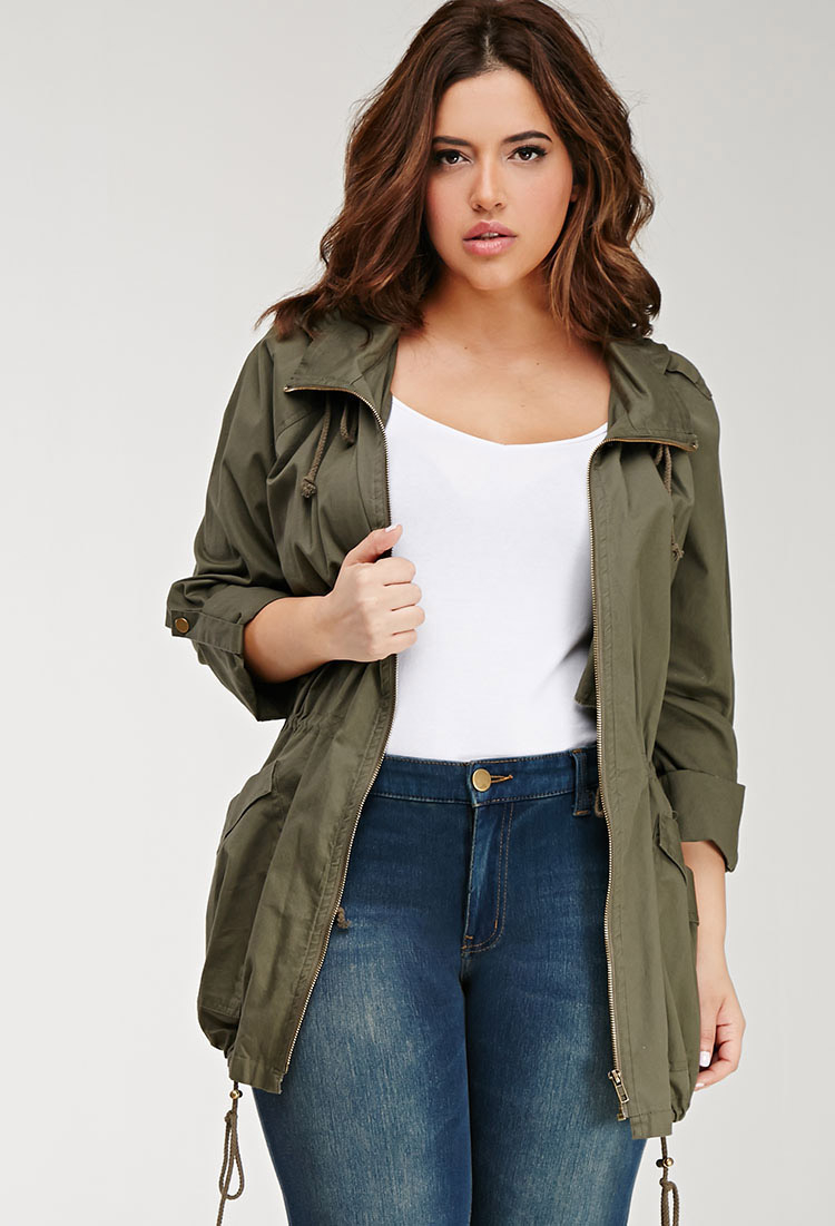 Forever 21 Plus Jacket in Olive (Green) - Lyst