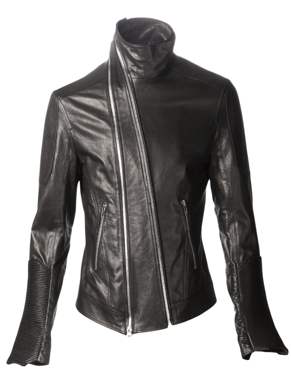 D.GNAK High Collar Leather Jacket in Black for Men Lyst