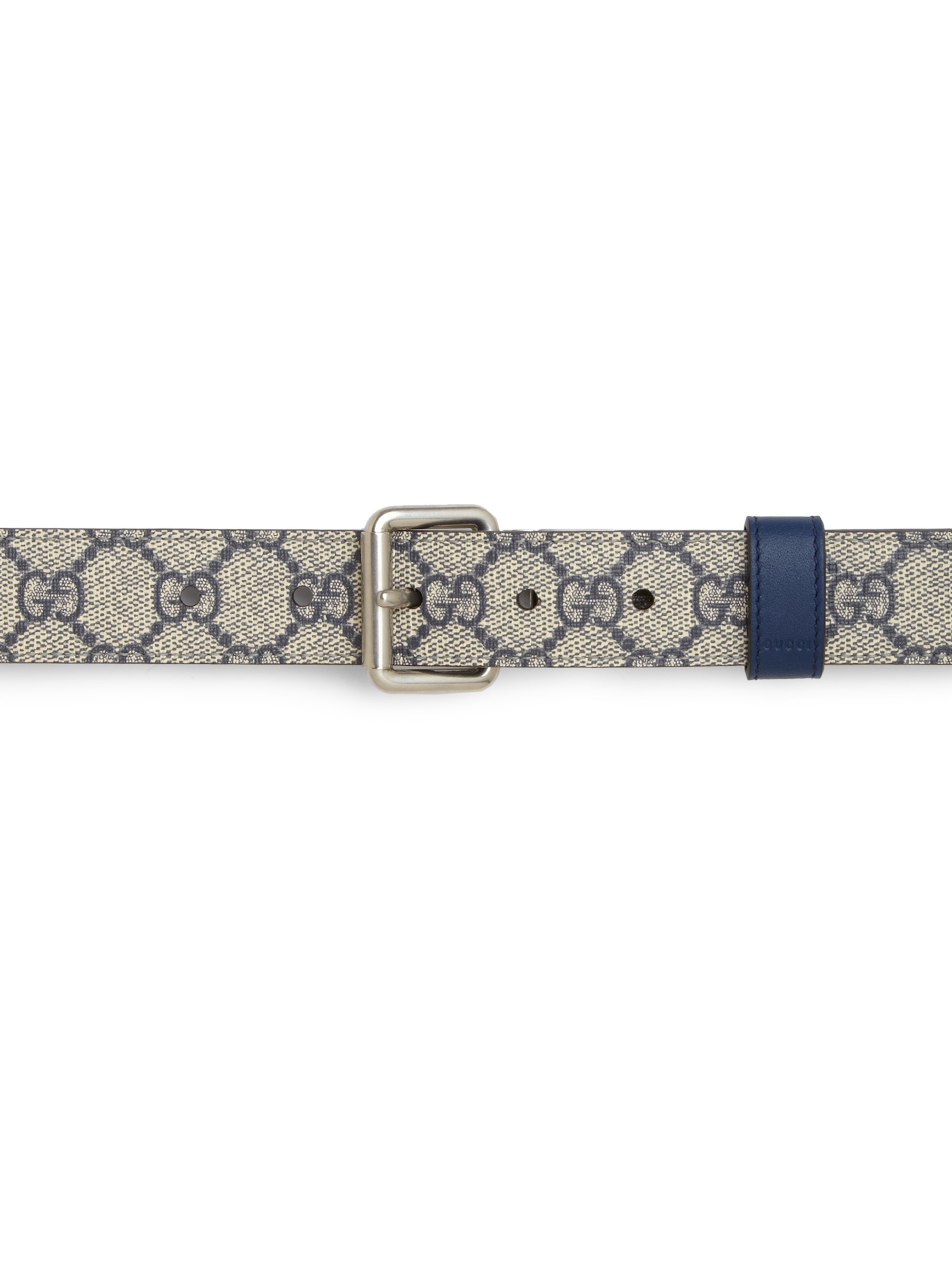 Gucci Reversible Leather & Gg Supreme Belt in Blue for Men (navy-beige) | Lyst