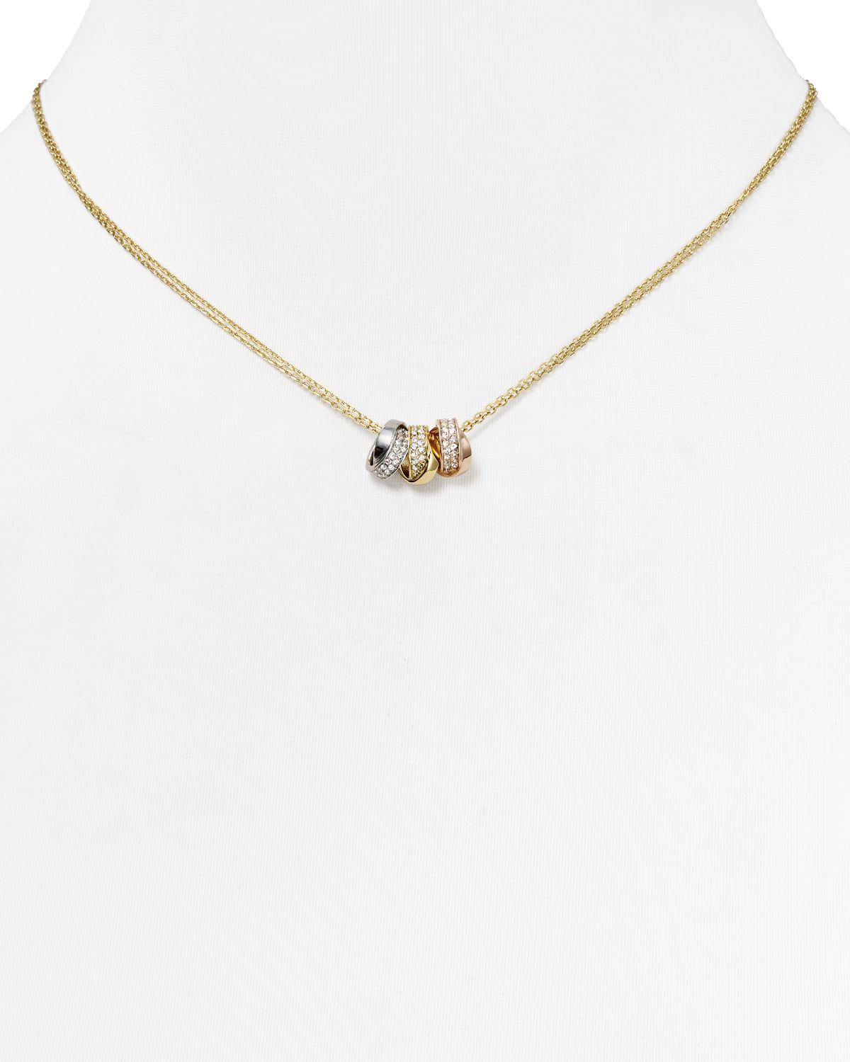 Michael Kors Tritone Rings Necklace 16 