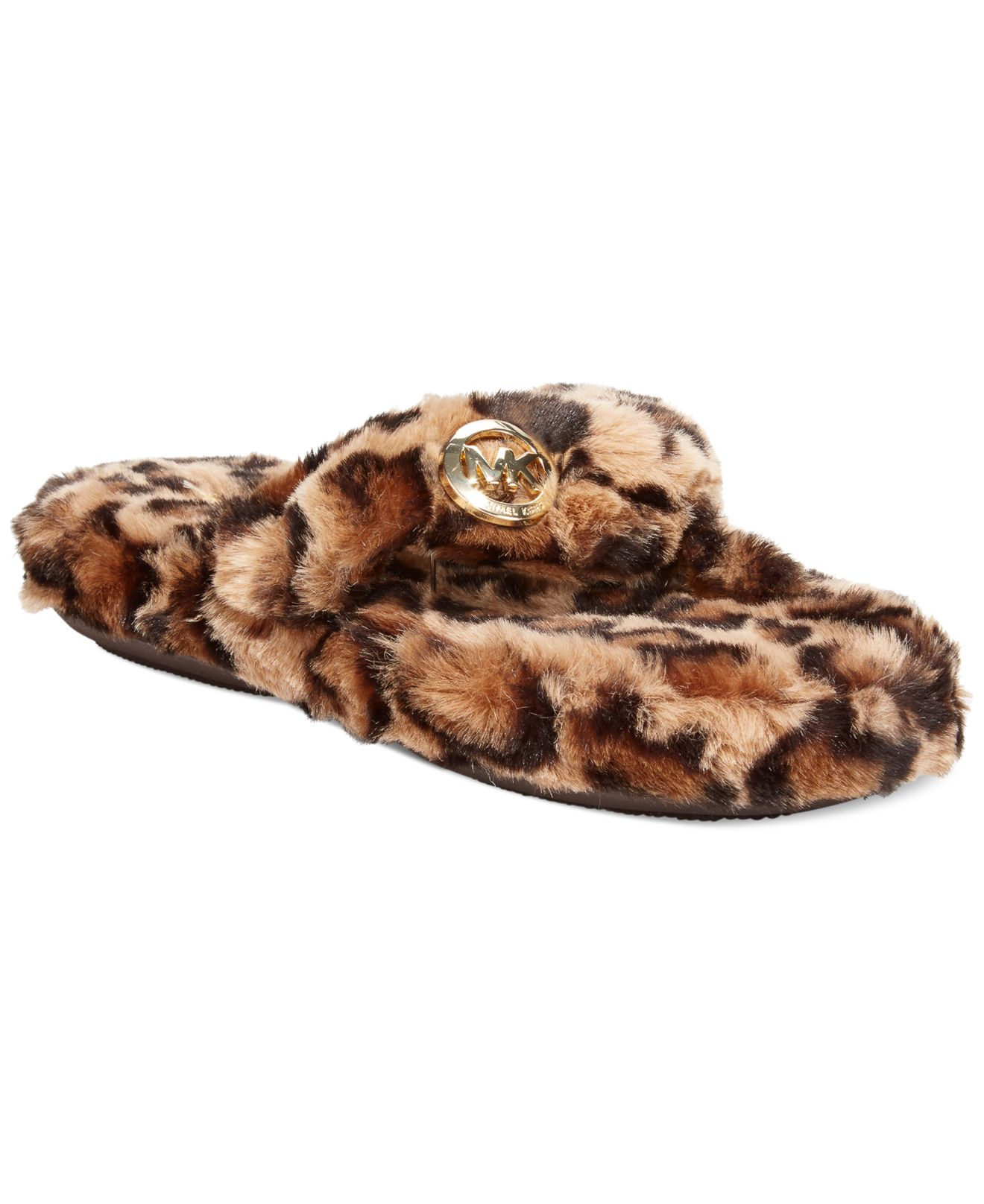 michael kors fur slippers
