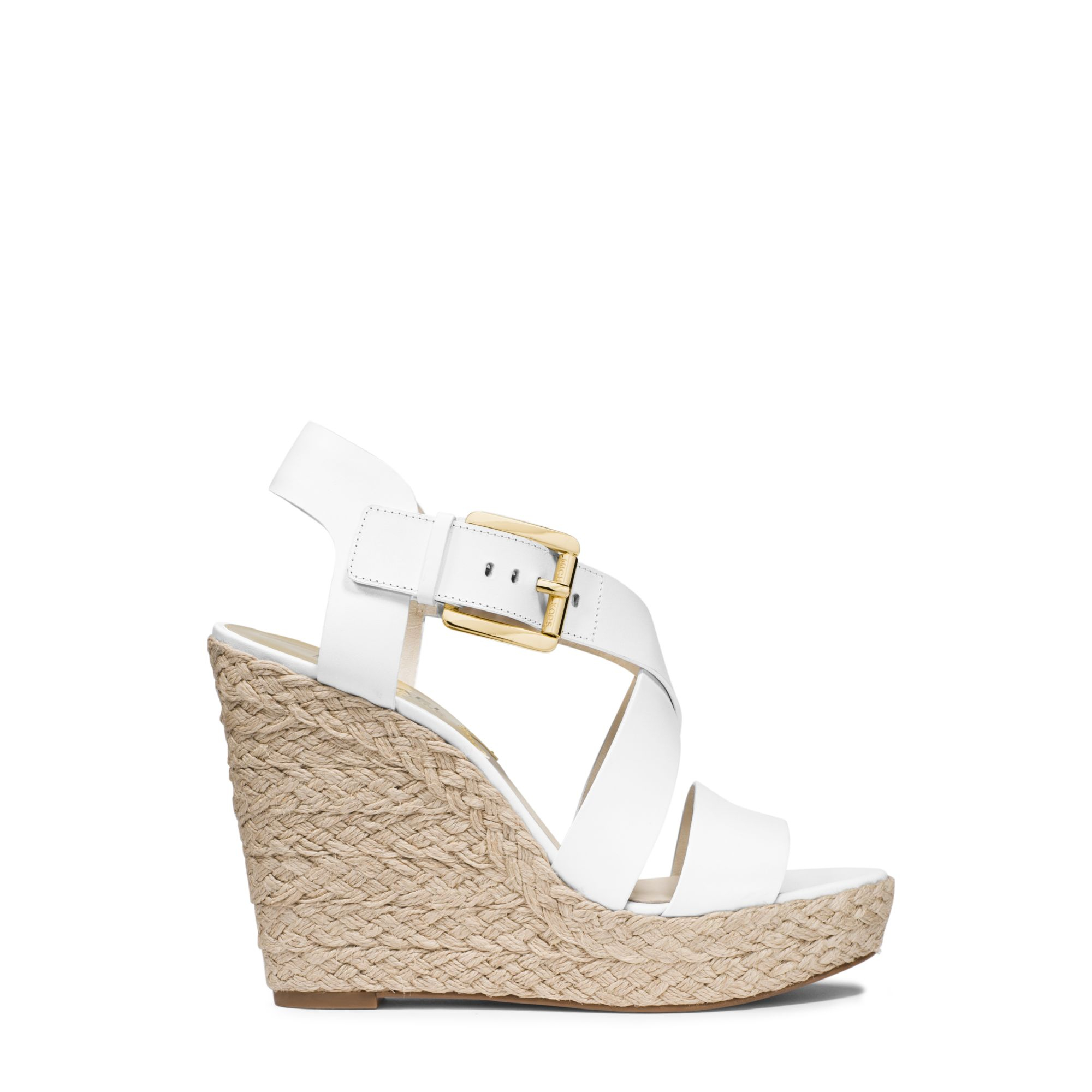 white wedge sandal lyst michael kors giovanna leather espadrille wedge white wedge sandal lyst michael kors giovanna leather espadrille wedge