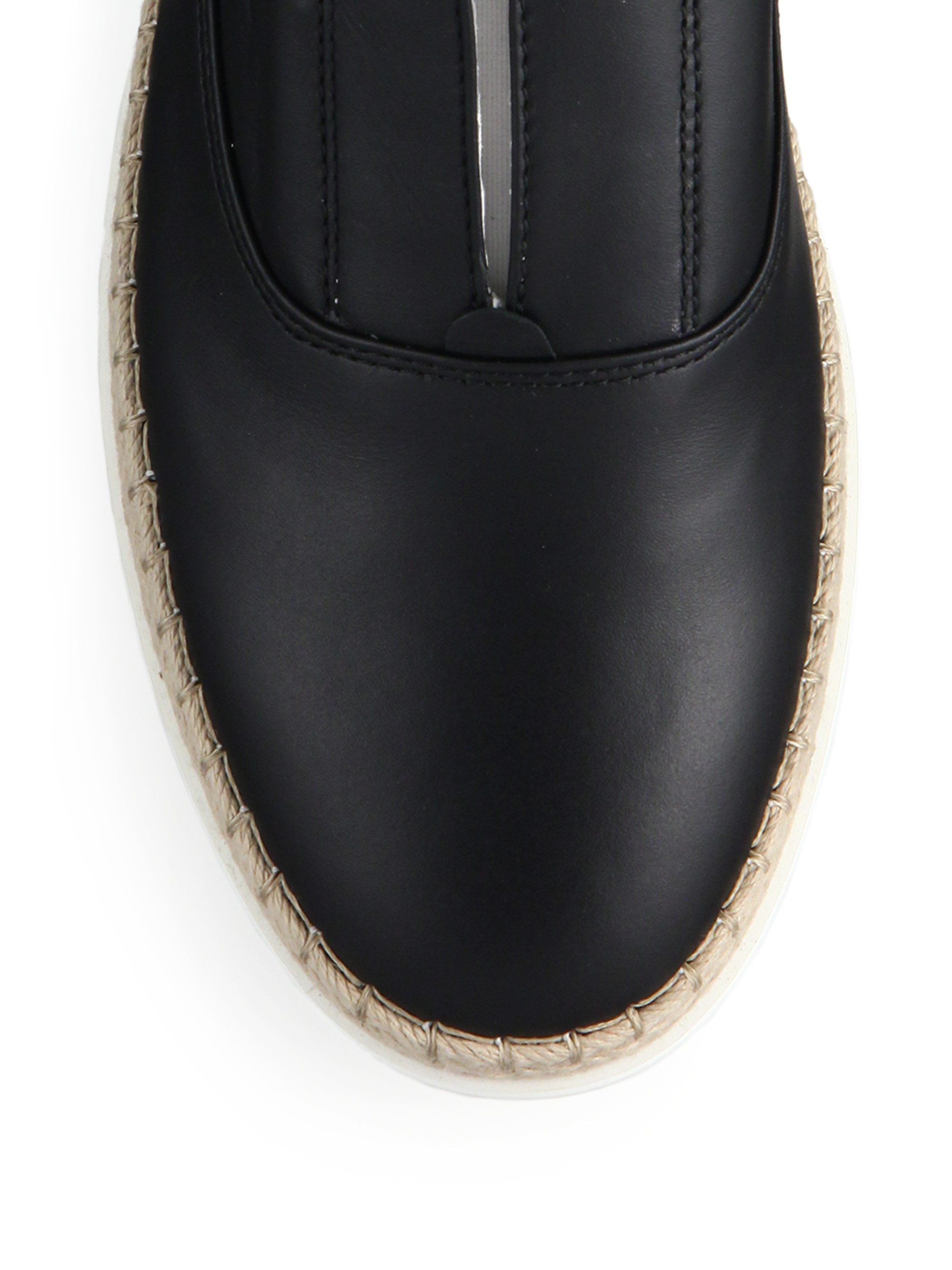 leather laceless shoes