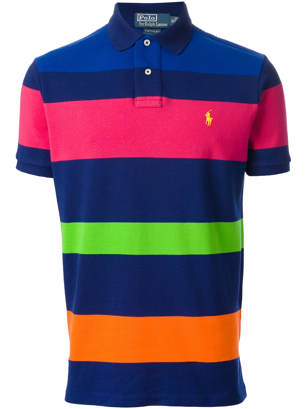 Polo Ralph Lauren Block Stripe Polo Shirt in Blue for Men | Lyst