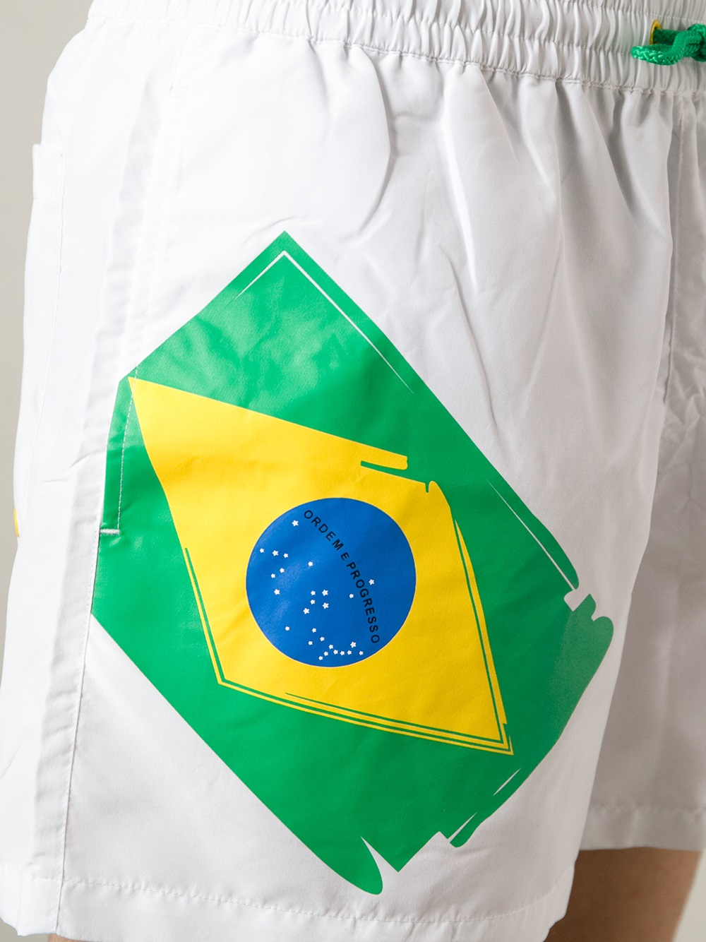 Emporio Armani Brazilian Flag Swim Shorts in White for Men | Lyst