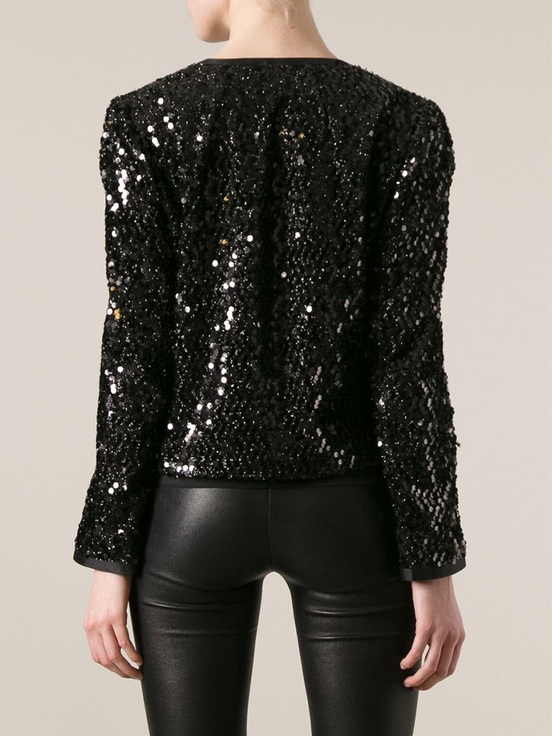 Dolce & Gabbana Sequin Jacket in Black | Lyst
