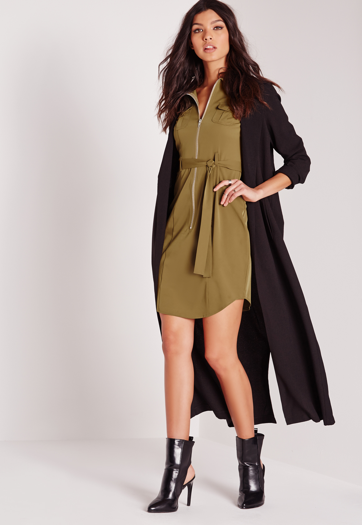 Lyst Missguided Tall Exclusive Zip Through Mini  Shirt  