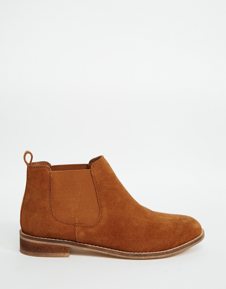 Asos America Suede Chelsea Ankle Boots in Brown (Chestnut) | Lyst