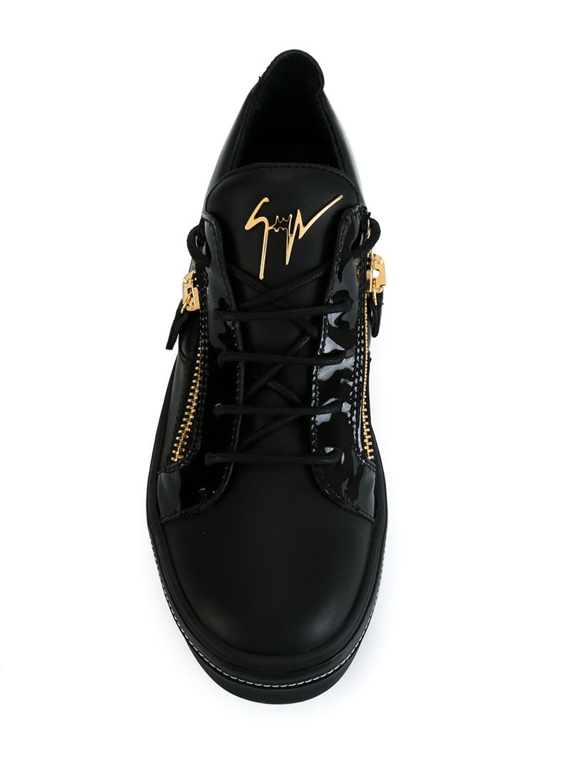 Giuseppe Zanotti Side Zip Lace-up Sneakers in Black for Men - Lyst