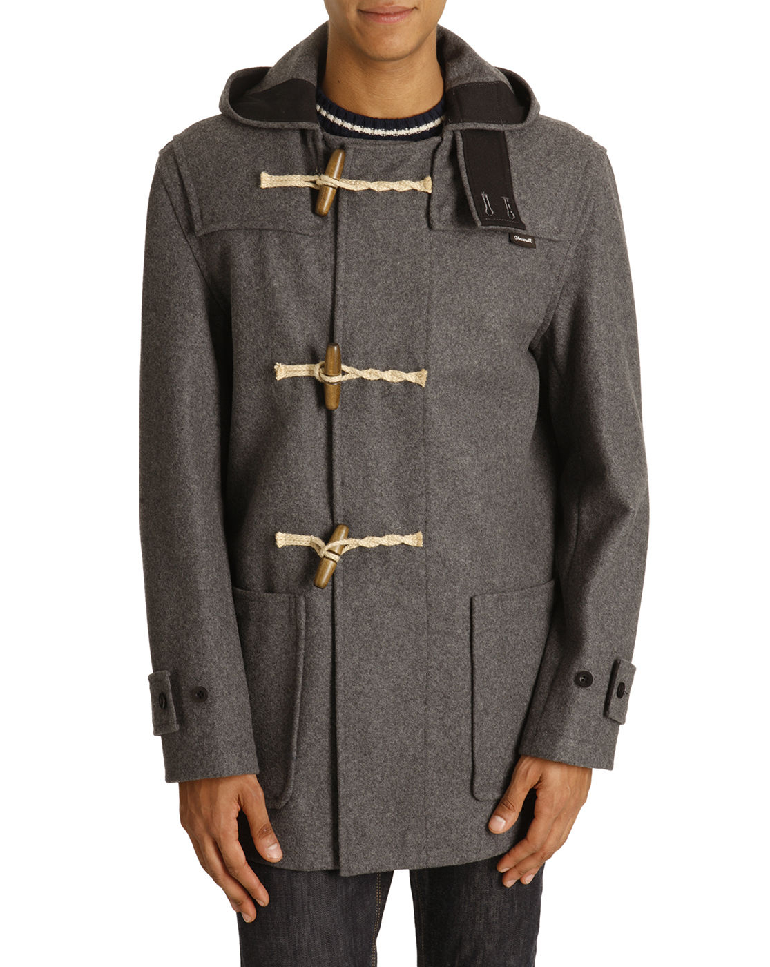 Gloverall Midlength Grey Monty Duffle Coat in Gray for Men Lyst