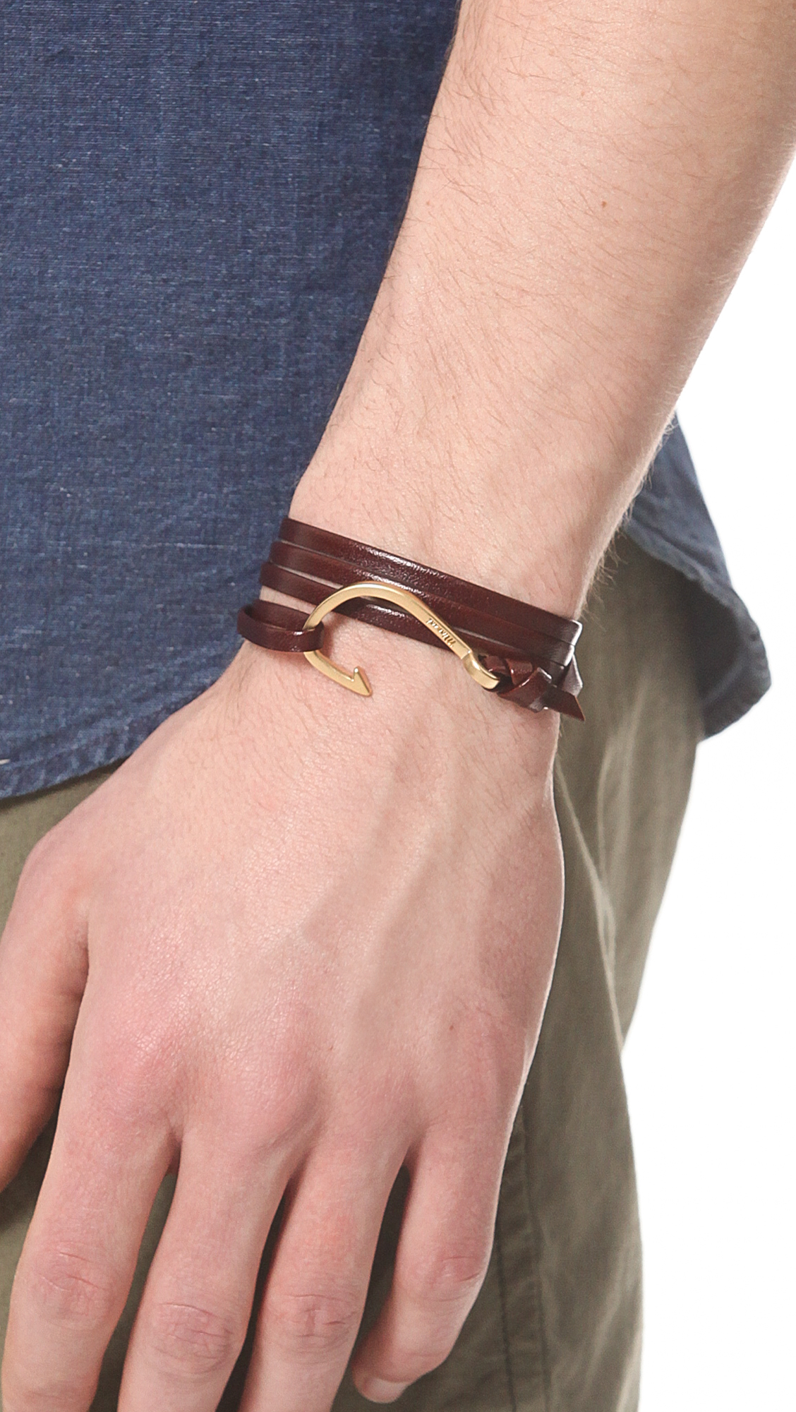 Lyst Miansai Hooked Leather Wrap Bracelet In Brown For Men Gallery