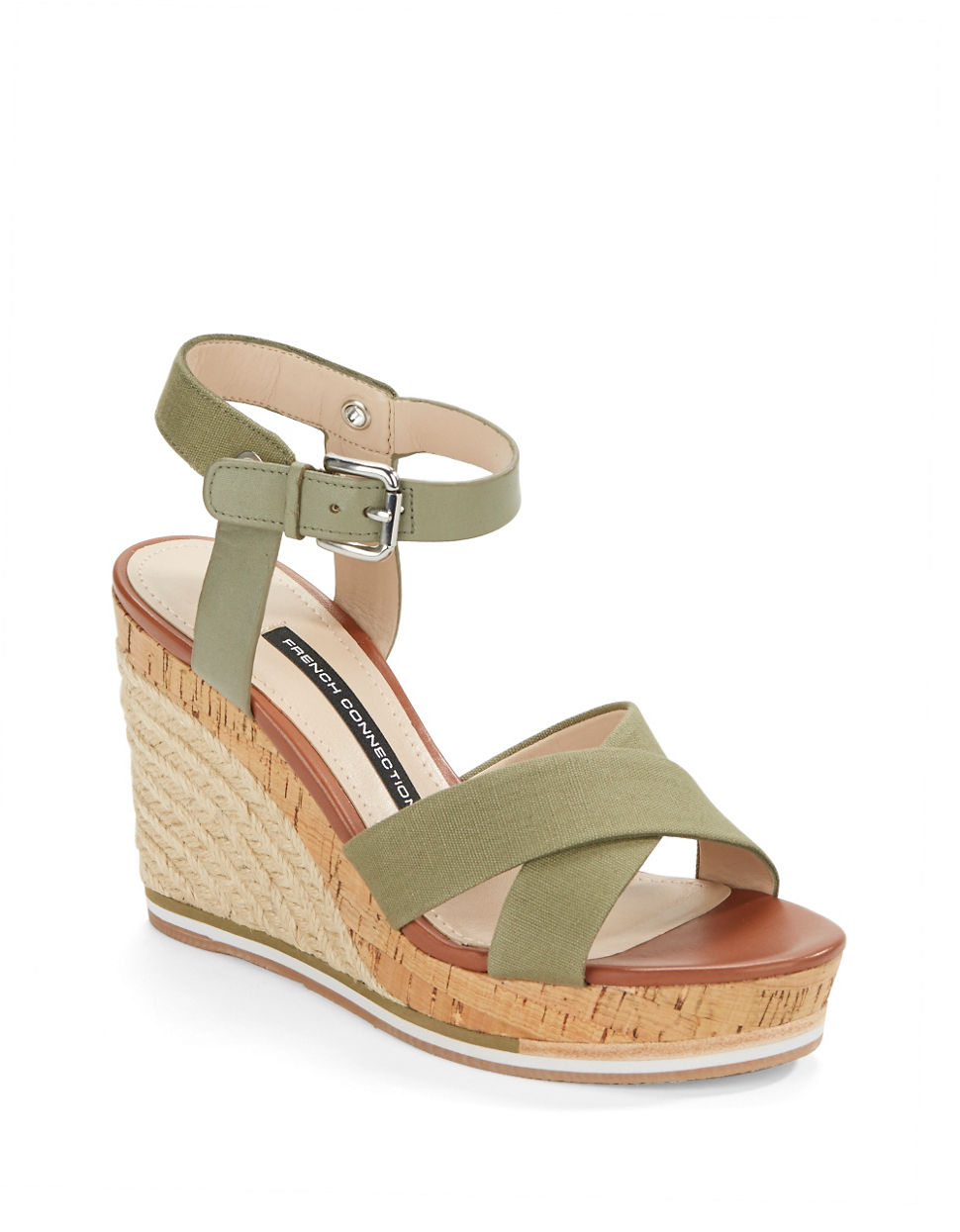 French Connection Lata Cork And Espadrille Platform Wedge Sandals in ...