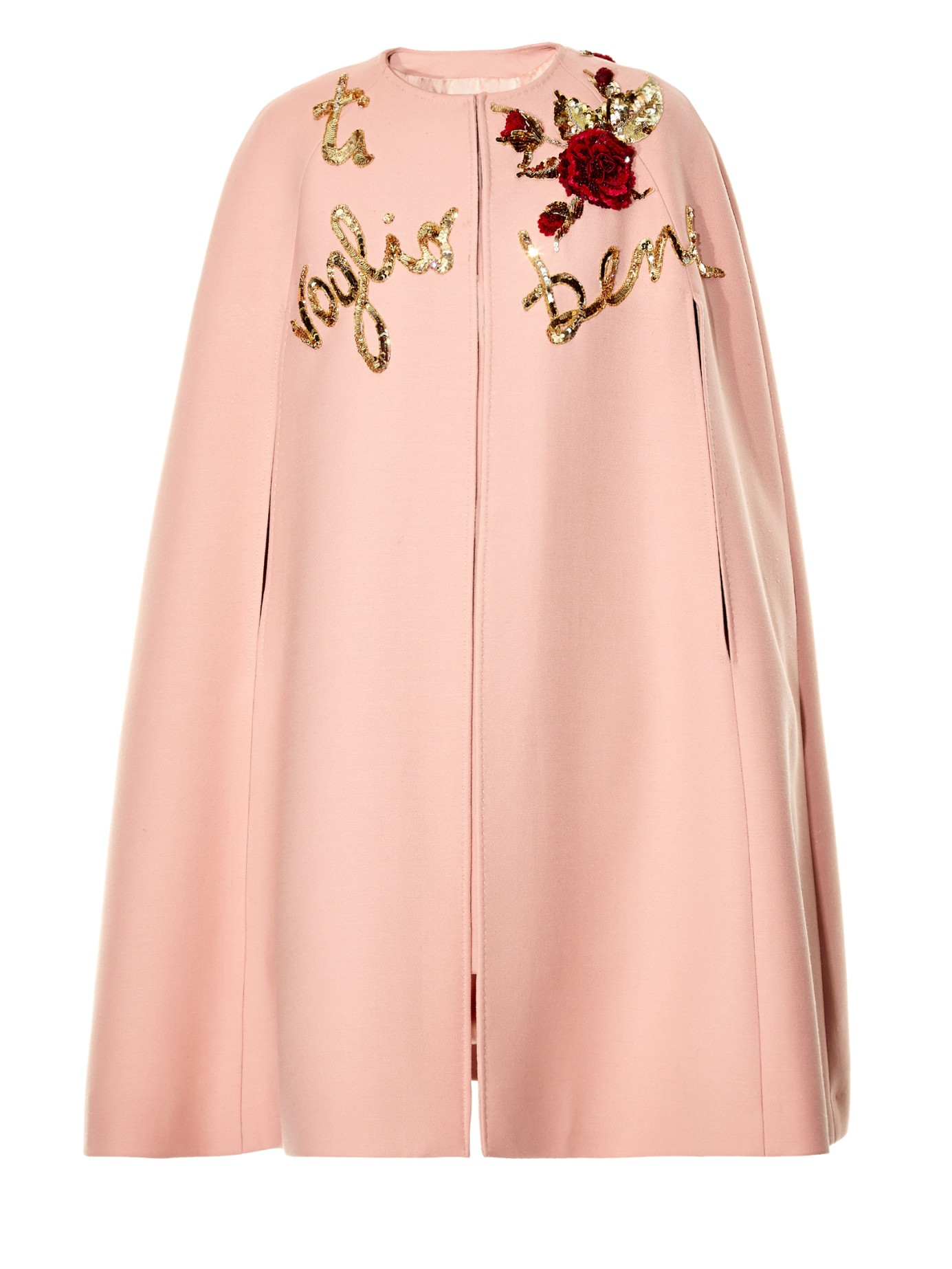 pink wool cape