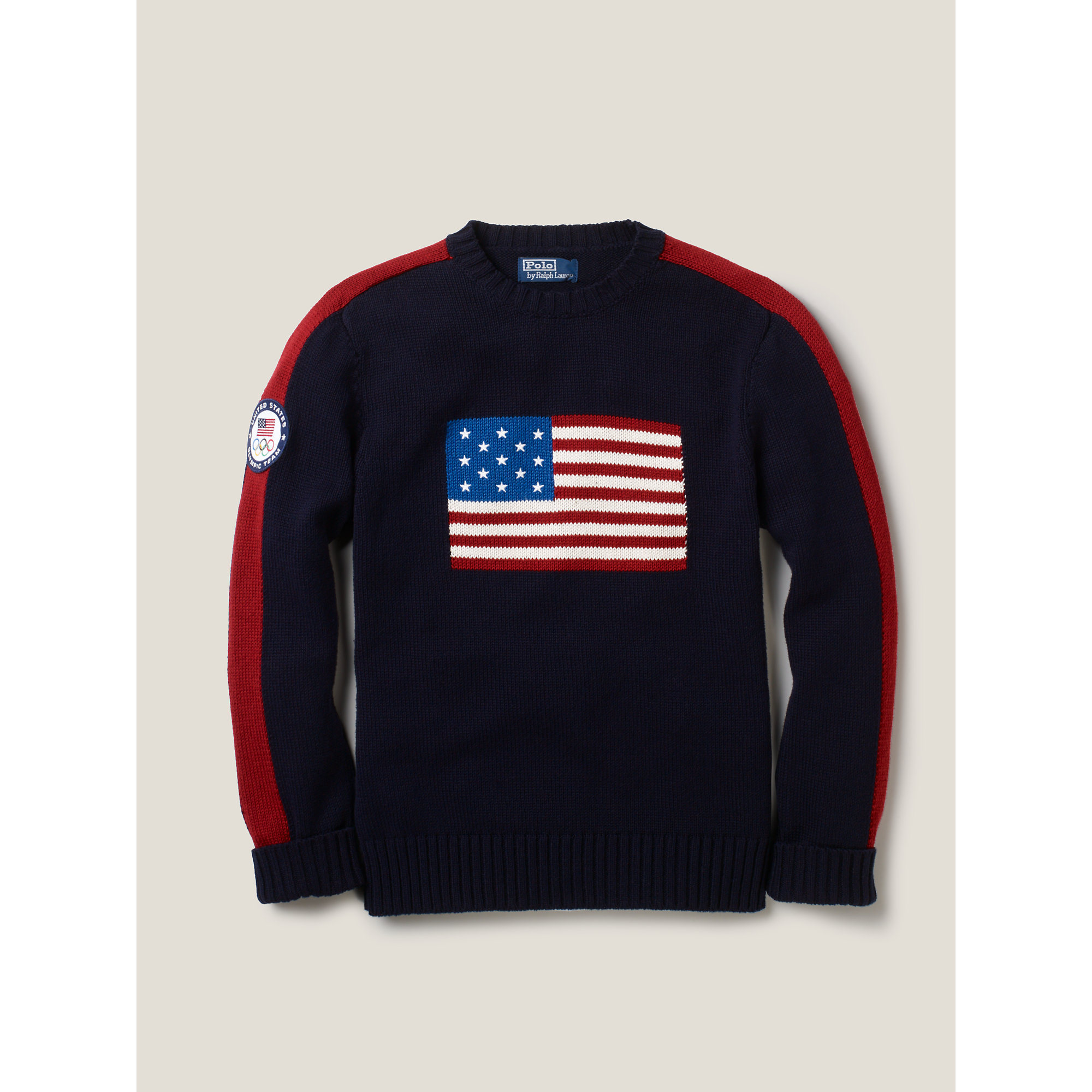 Polo Ralph Lauren Team Usa Crewneck Flag Sweater in Blue for Men - Lyst