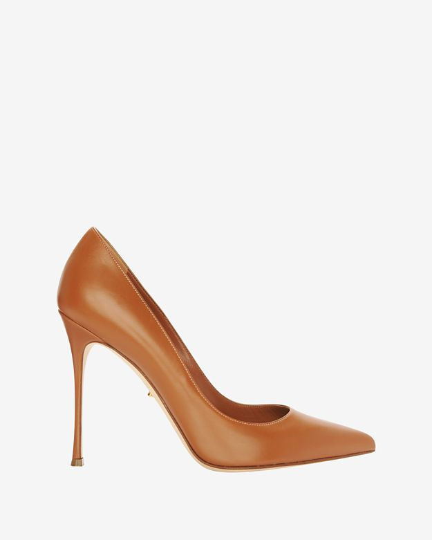Lyst - Sergio Rossi Godiva Pointy Toe Leather Pump: Camel in Brown