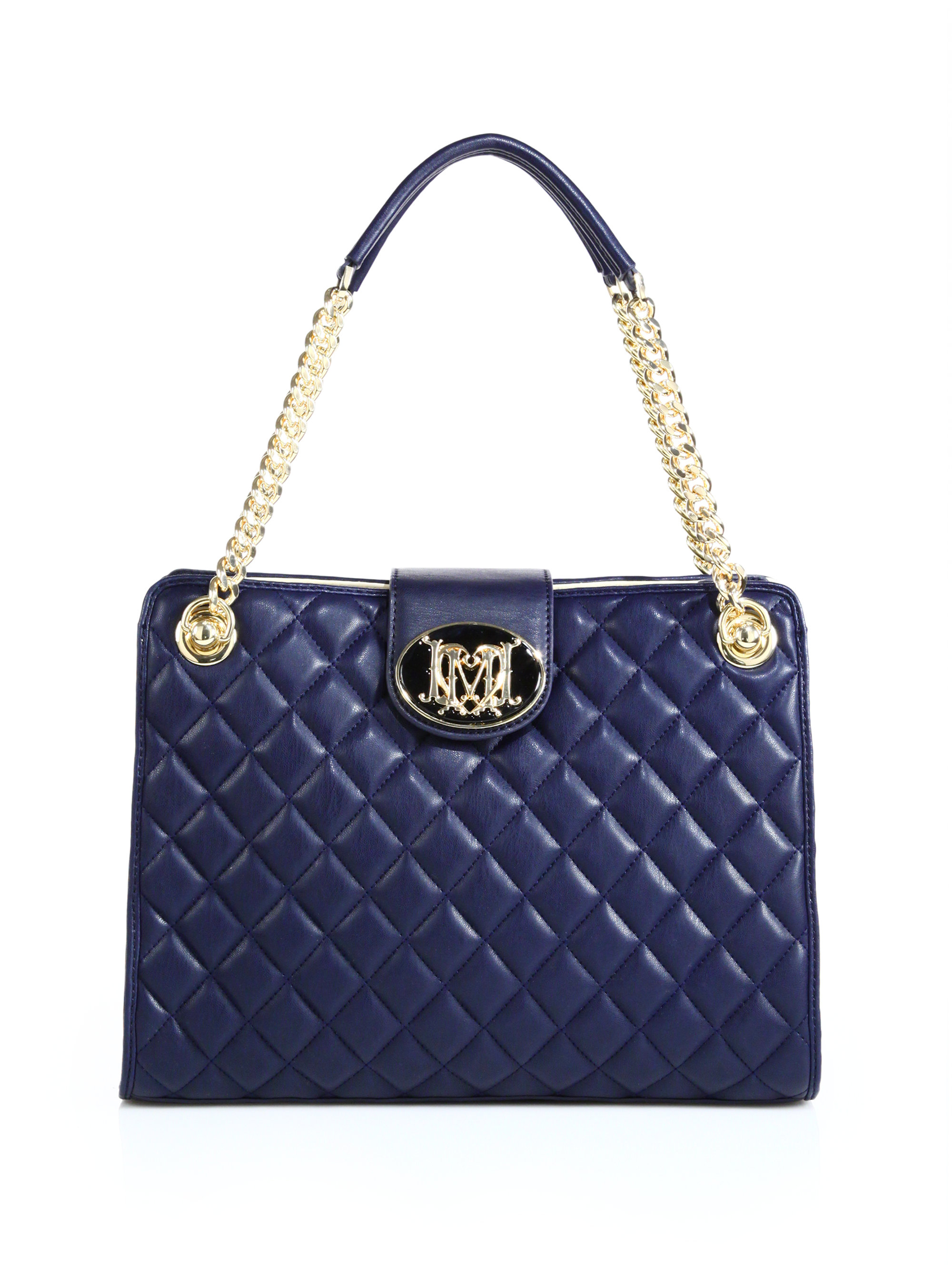 Love Moschino Chain-Strap Quilted Shoulder Bag in Navy (Blue) - Lyst