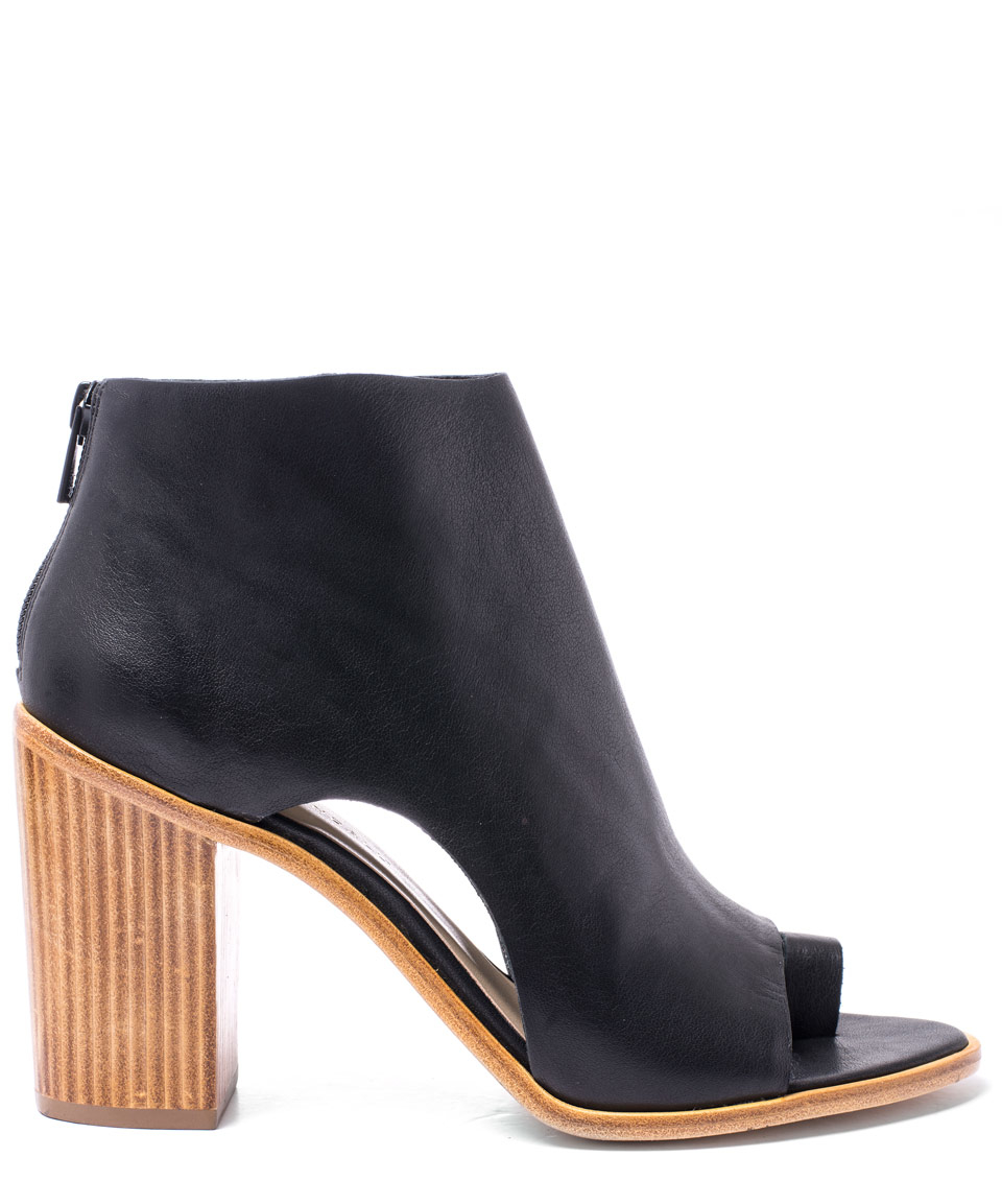 Loeffler Randall Black Gigi Opentoe Leather Ankle Booties Lyst