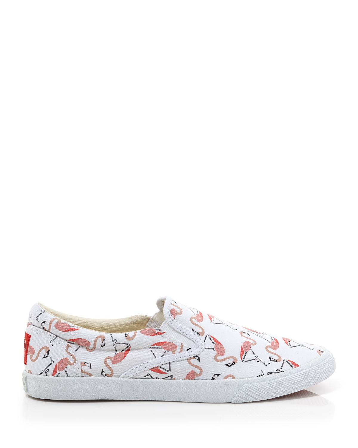 flat white sneakers lyst bucketfeet flat slip on sneakers flamingos in white flat white sneakers lyst bucketfeet flat slip on sneakers flamingos in white