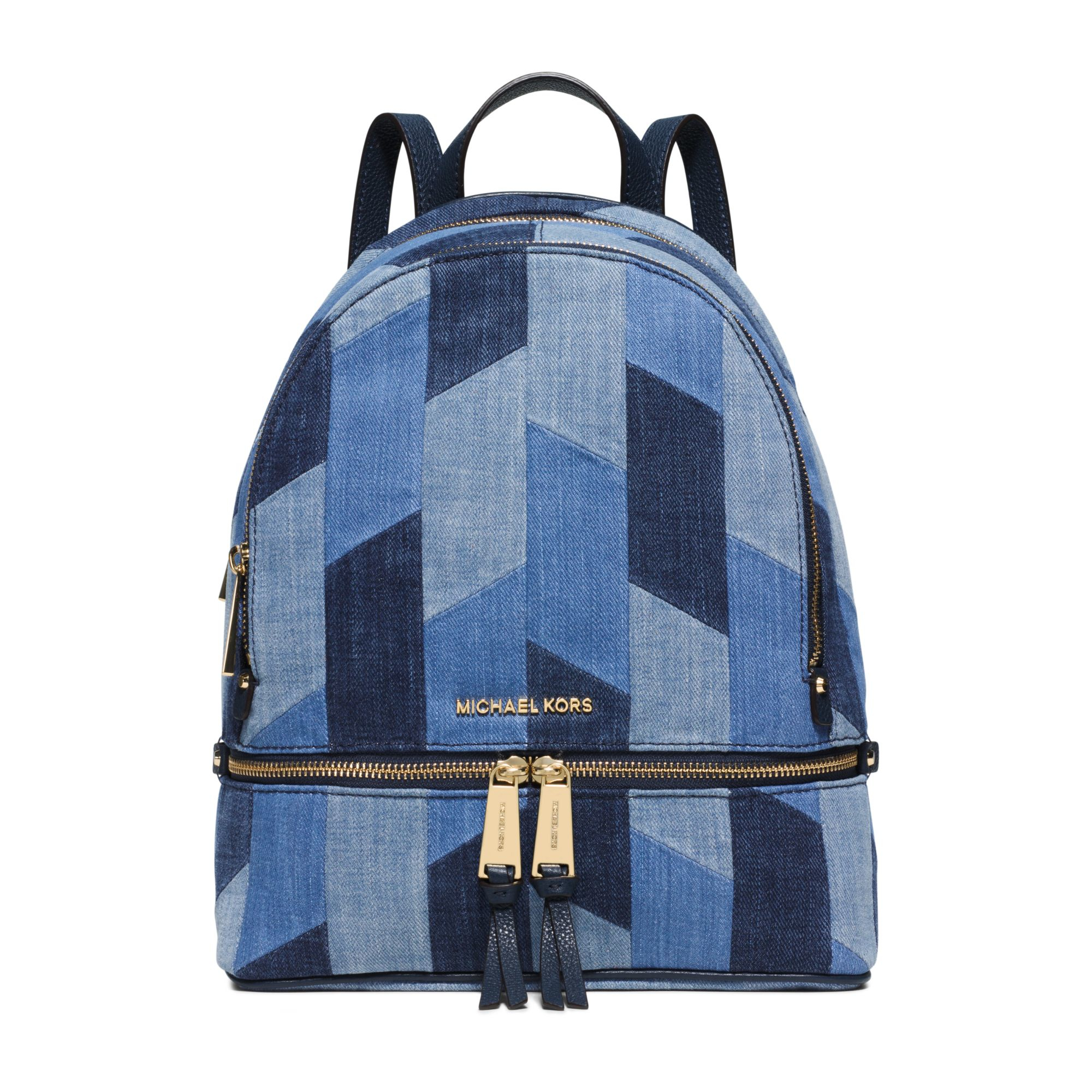 Michael Kors Rhea Medium Mosaic Patchwork Denim Backpack ...