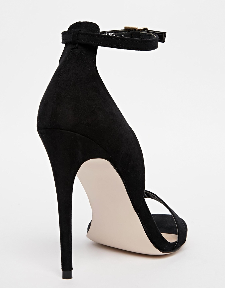 wide fit black strappy heels