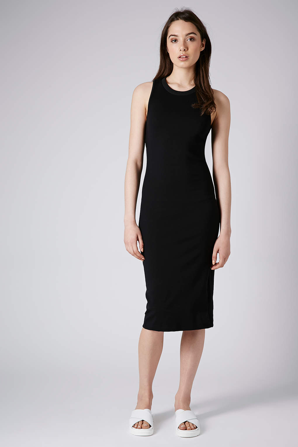 black racerback midi dress