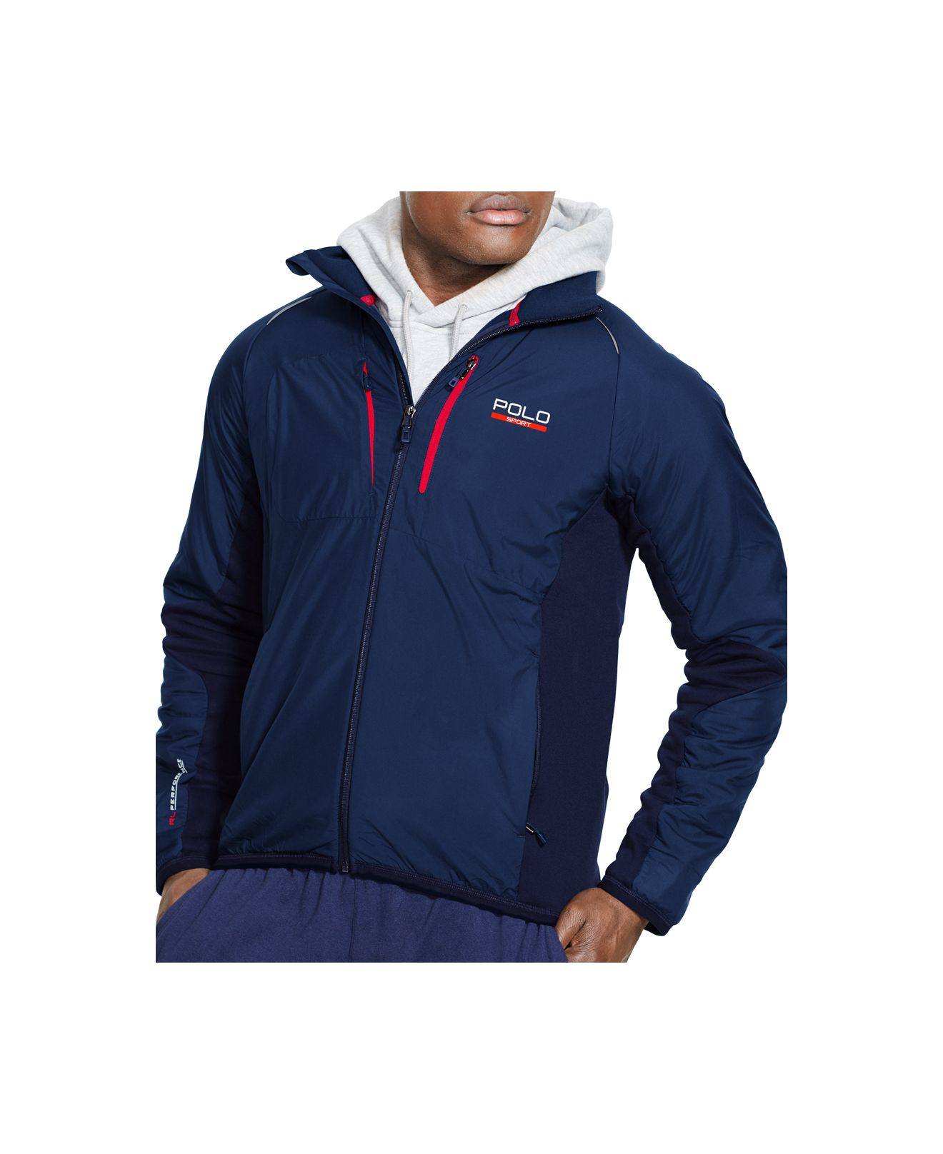 Polo Ralph Lauren Fleece Polo Sport Hybrid Tech Jacket in French Navy
